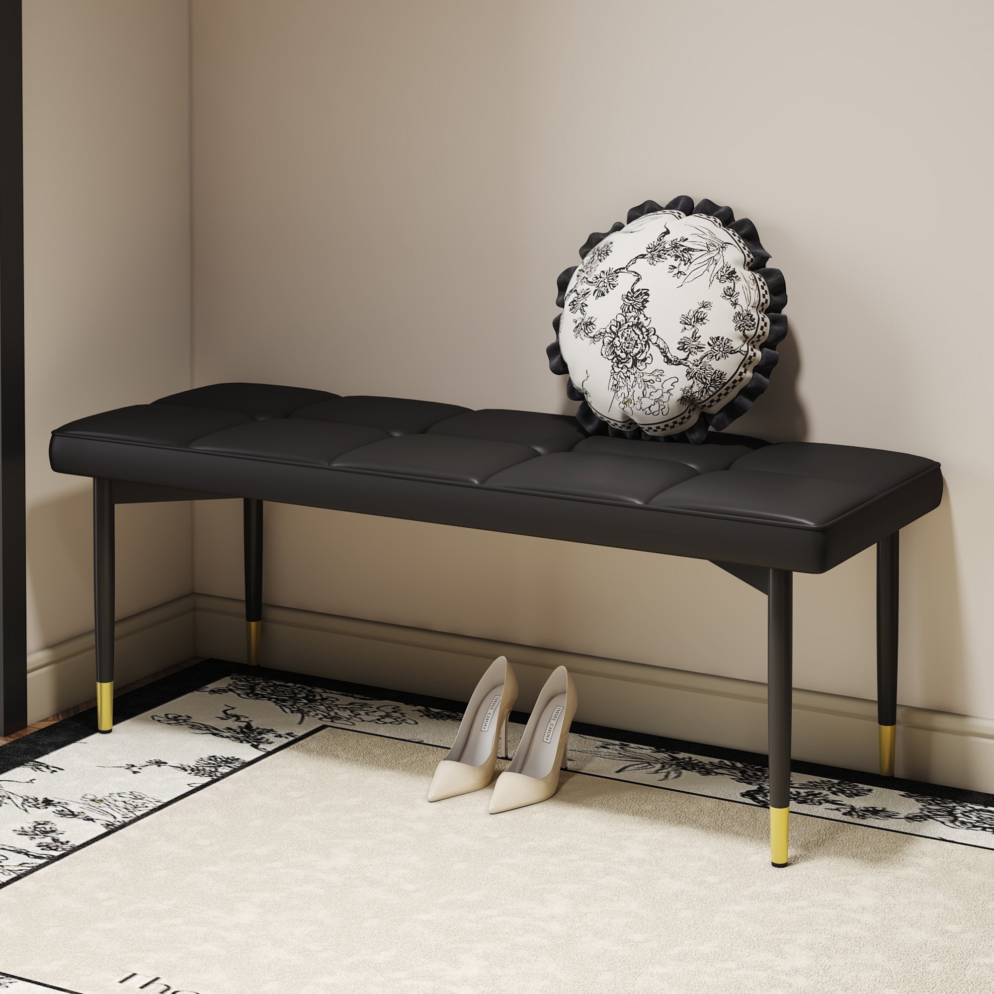 Multifunctional-Black-Shoe-Bench-Benches