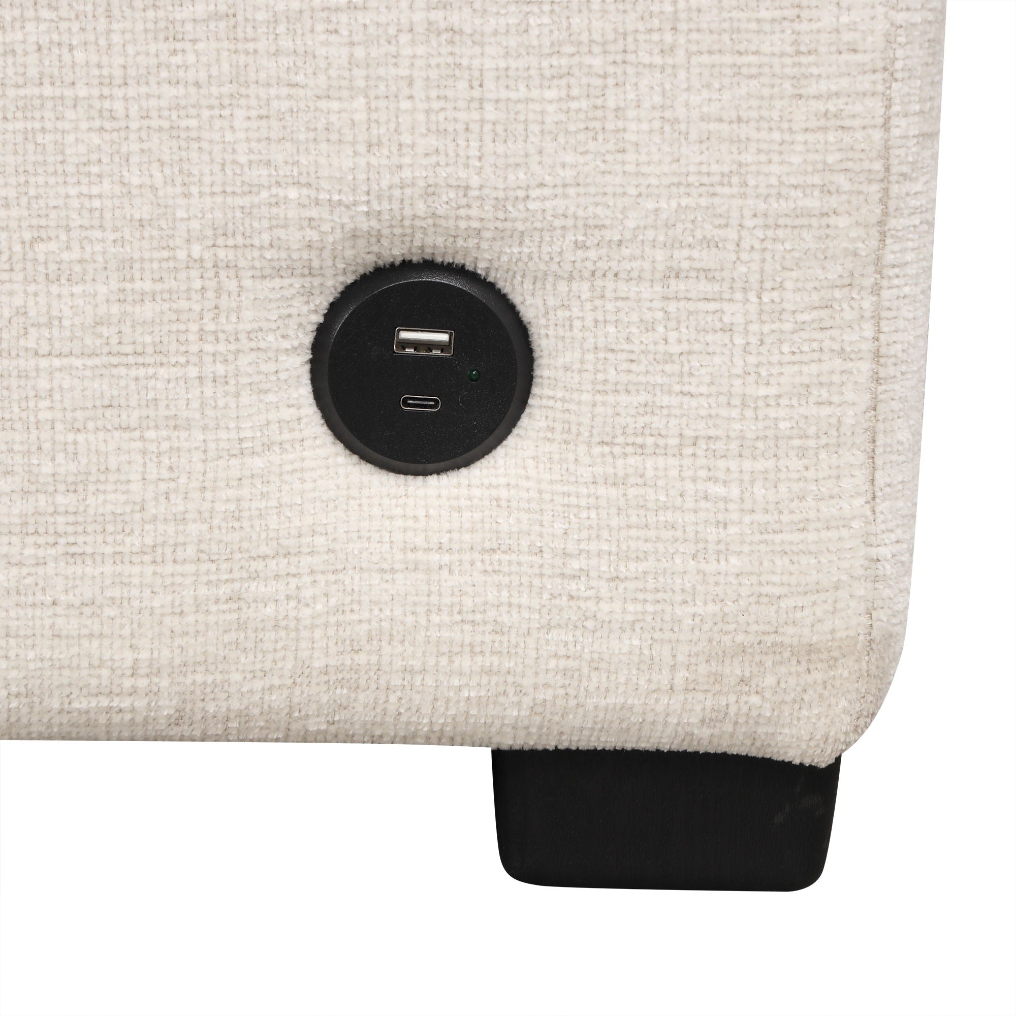 2 Seater Loveseat Sofa With Pull Out Bed, USB Charging, Dual Cup Holders - Beige