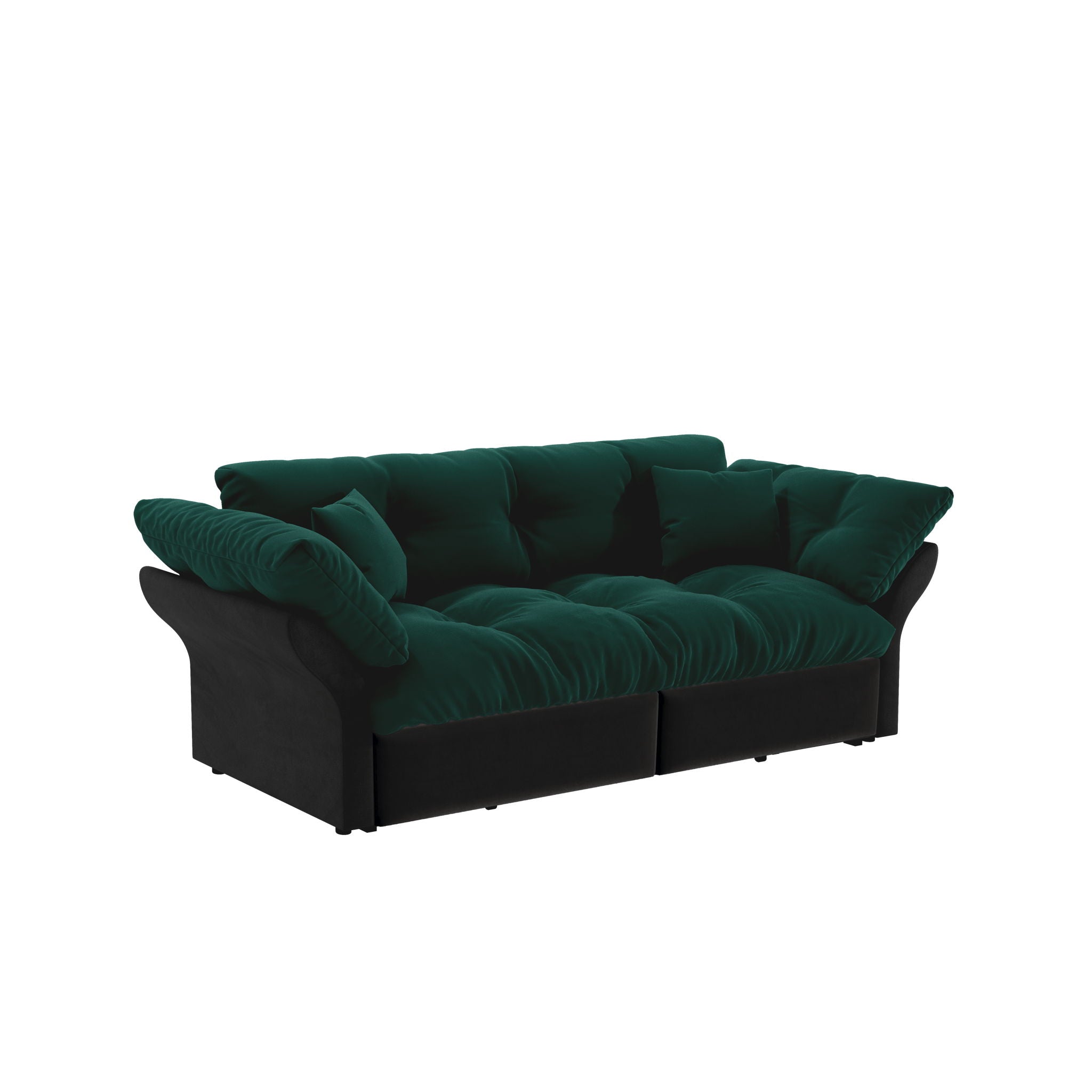 Queen Pull Out Sofa Bed, 3 In 1 Convertible Sleeper Tufted With 2 Soft Pillows