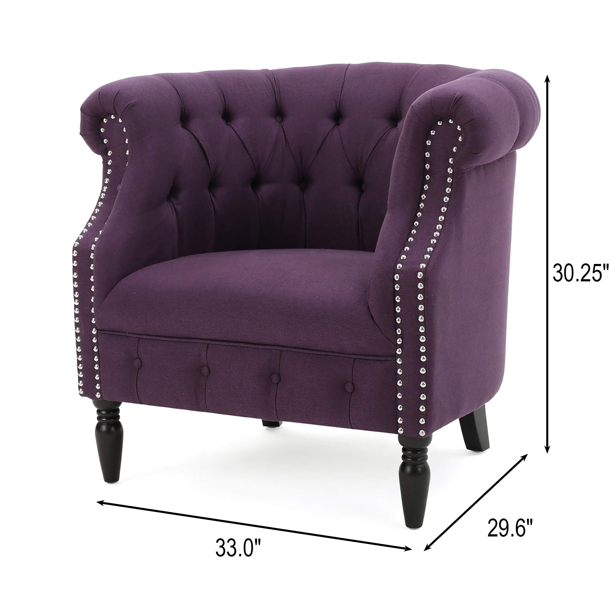 Celestialis - Upholstered Club Chair With Tub Design And Rolled Recessed Armrests
