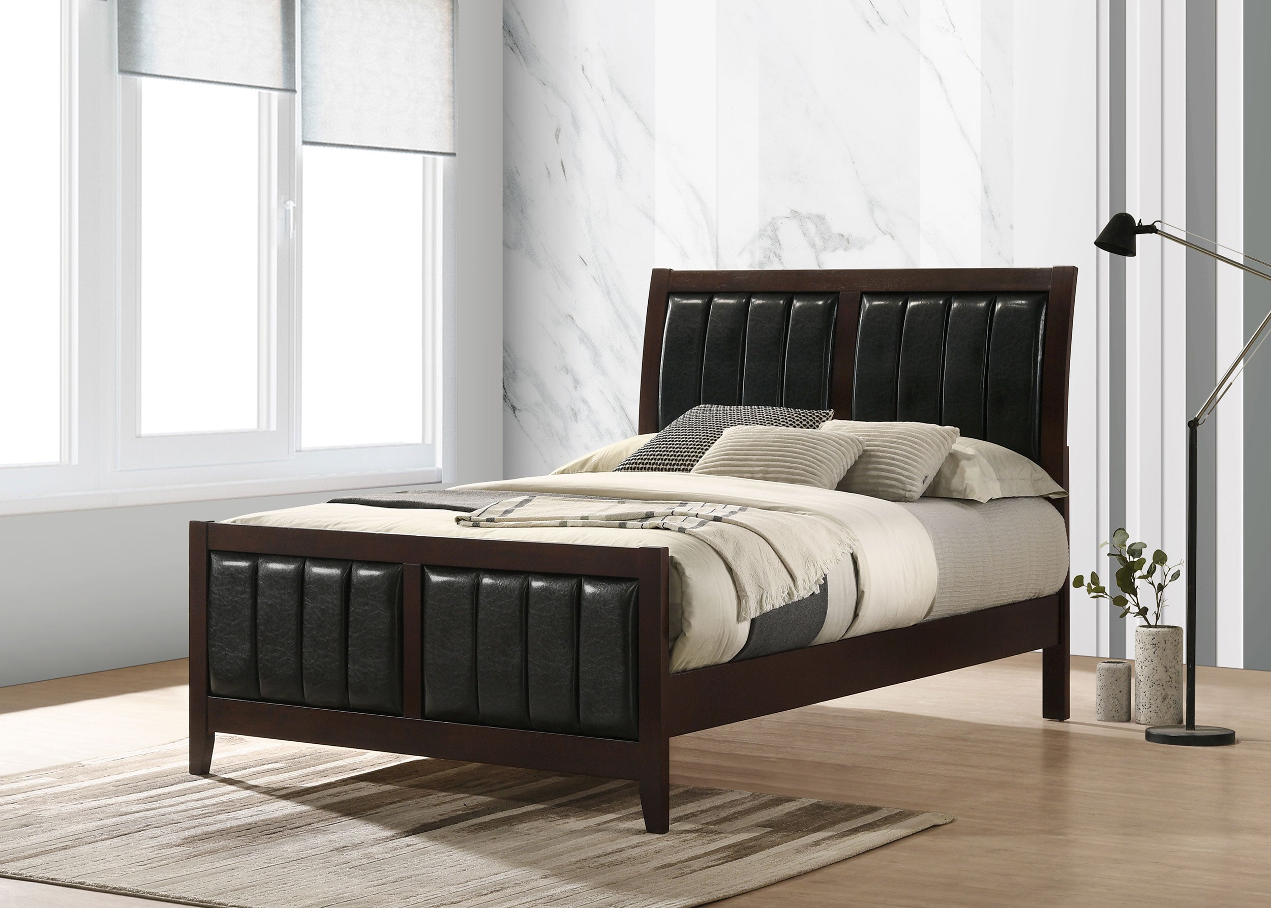 Carlton Wood Full Panel Bed Cappuccino-CoasterEveryday