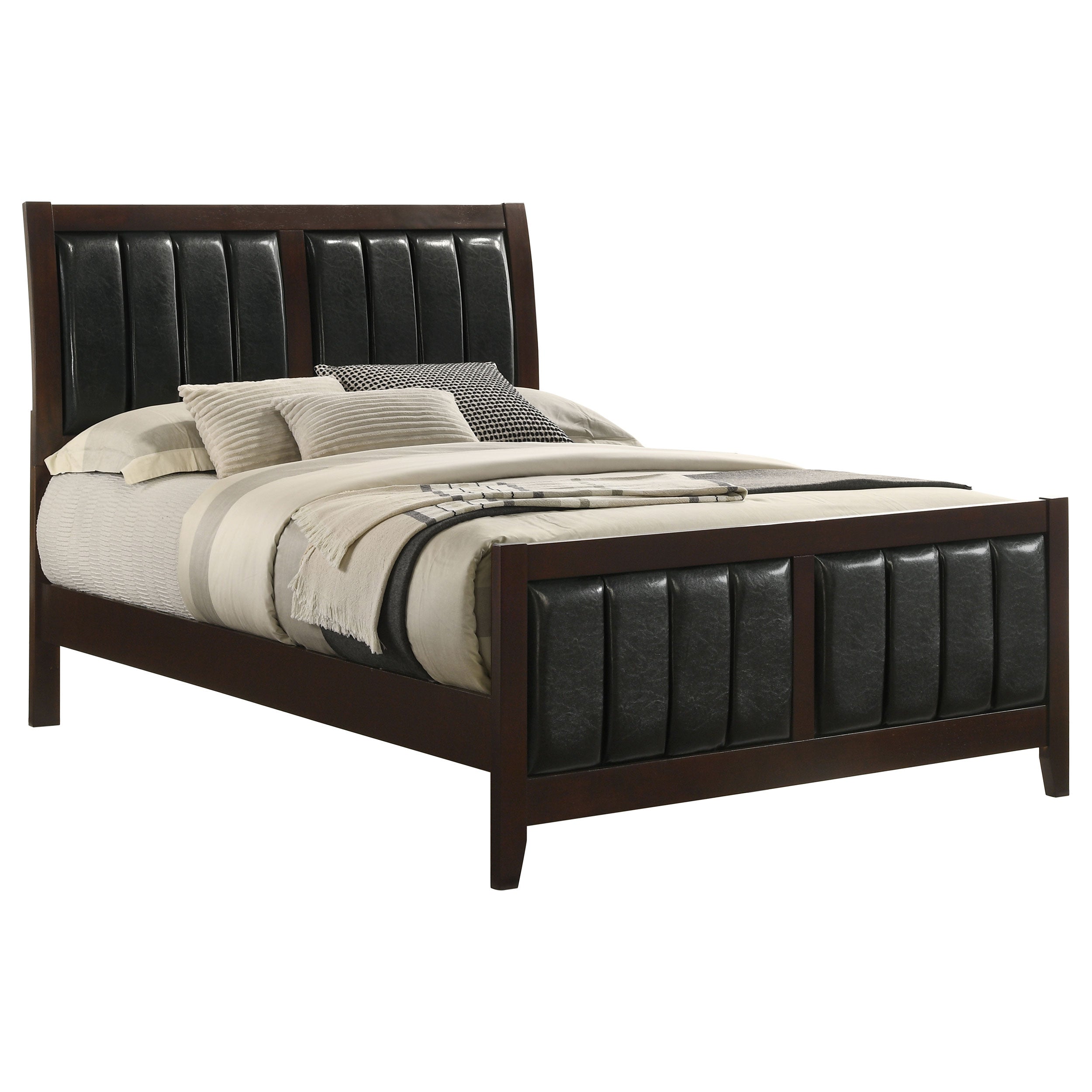 Carlton Wood Full Panel Bed Cappuccino-CoasterEveryday