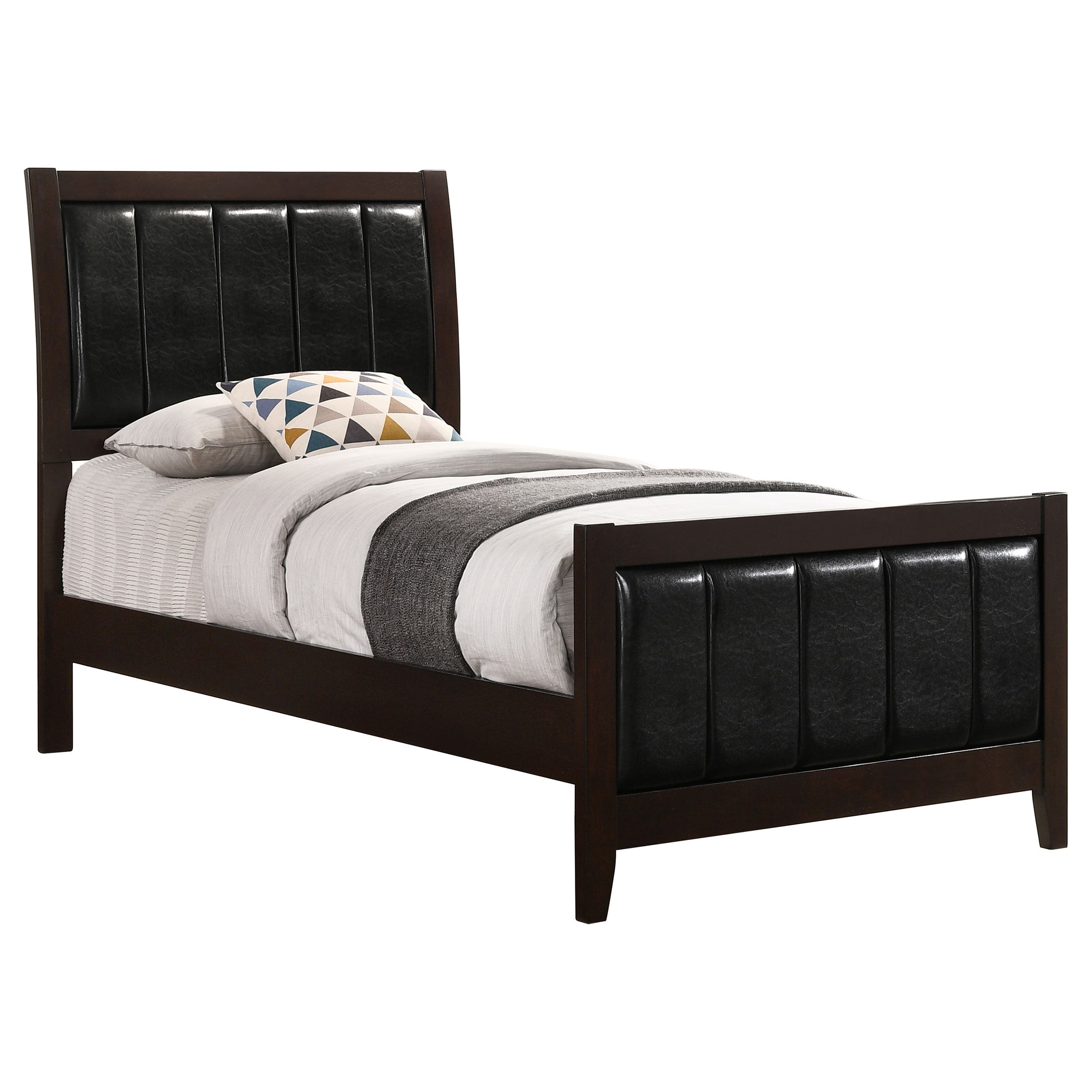 Carlton Wood Twin Panel Bed Cappuccino-CoasterEveryday