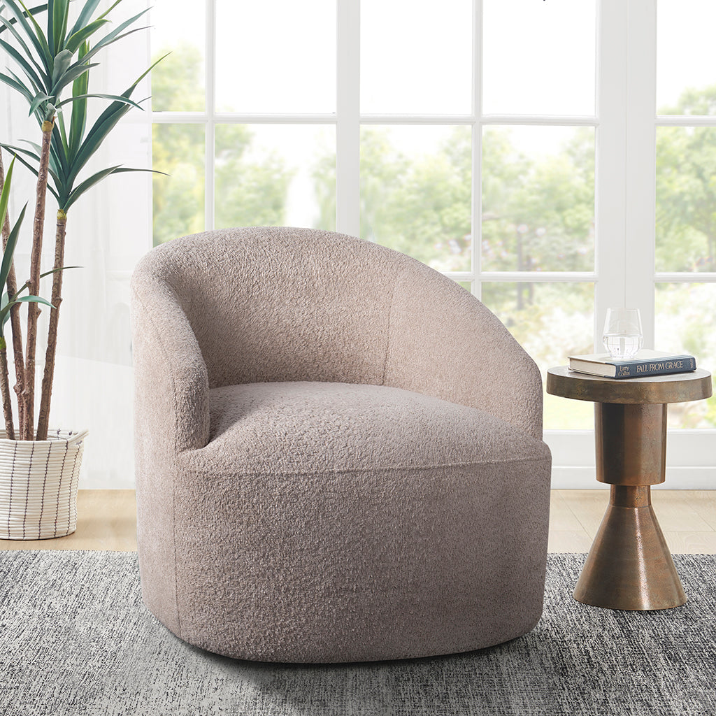 Upholstered 360 Degree Swivel Accent Chair