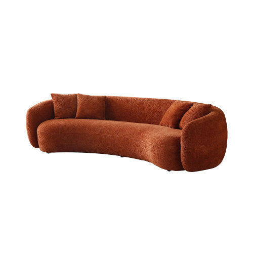 Modern Curved Sofa Teddy Burnt Orange