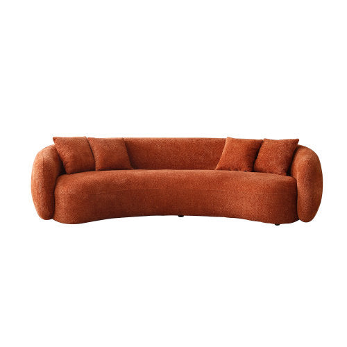 Modern Curved Sofa Teddy Burnt Orange