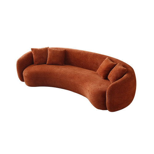 Modern Curved Sofa Teddy Burnt Orange