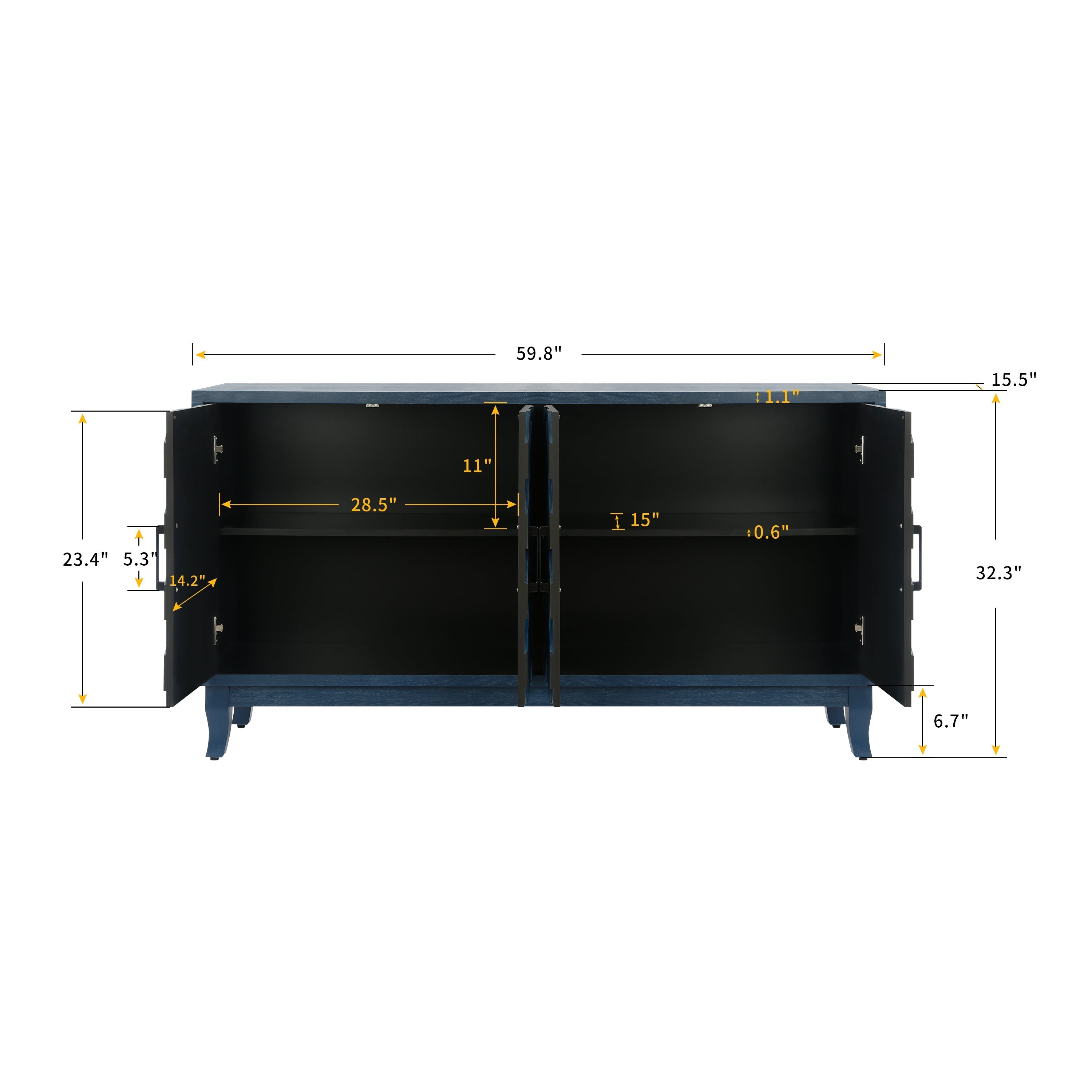 Chevron 4-Door Sideboard Cabinet