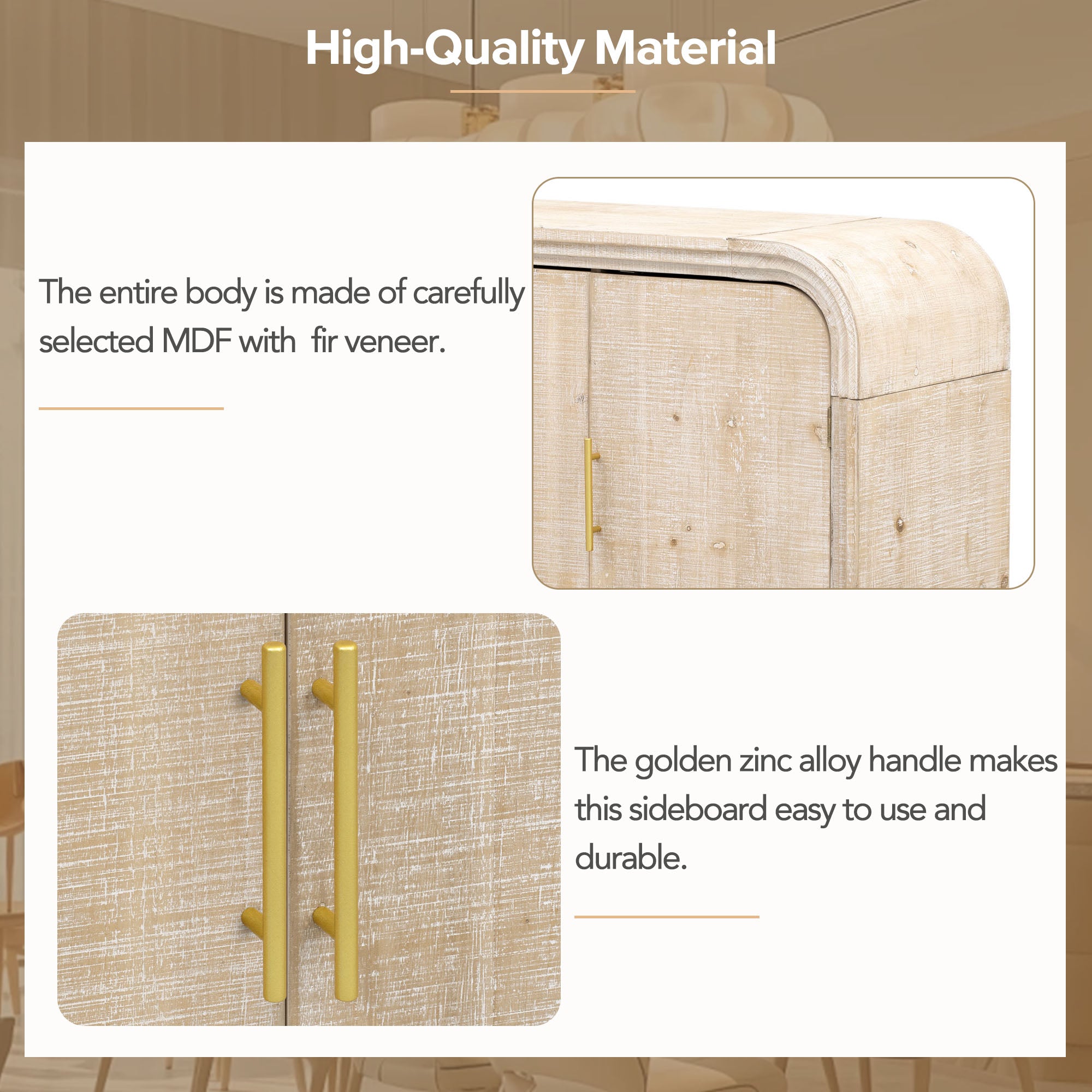 Rustic Curved Waterfall Sideboard