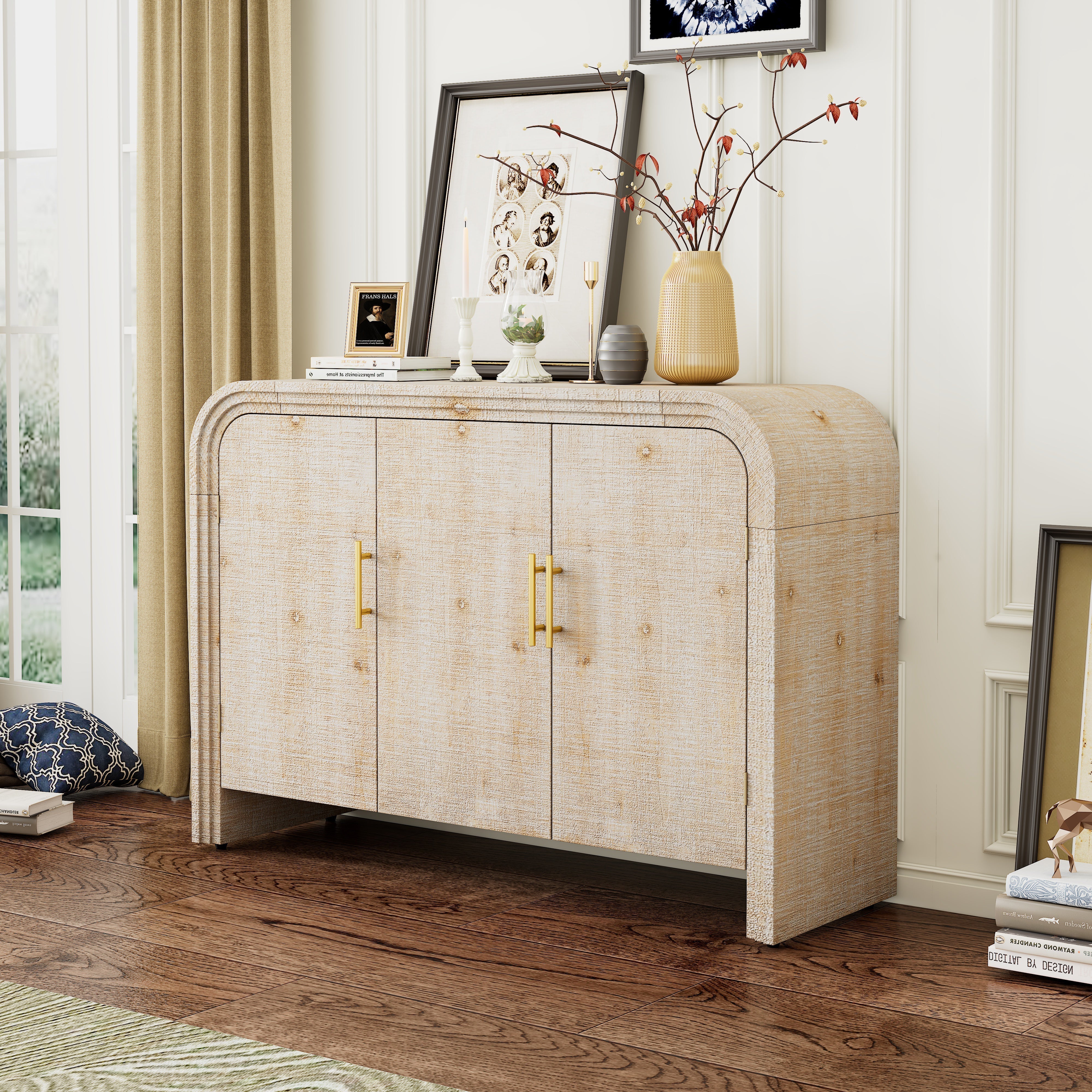 Rustic Curved Waterfall Sideboard