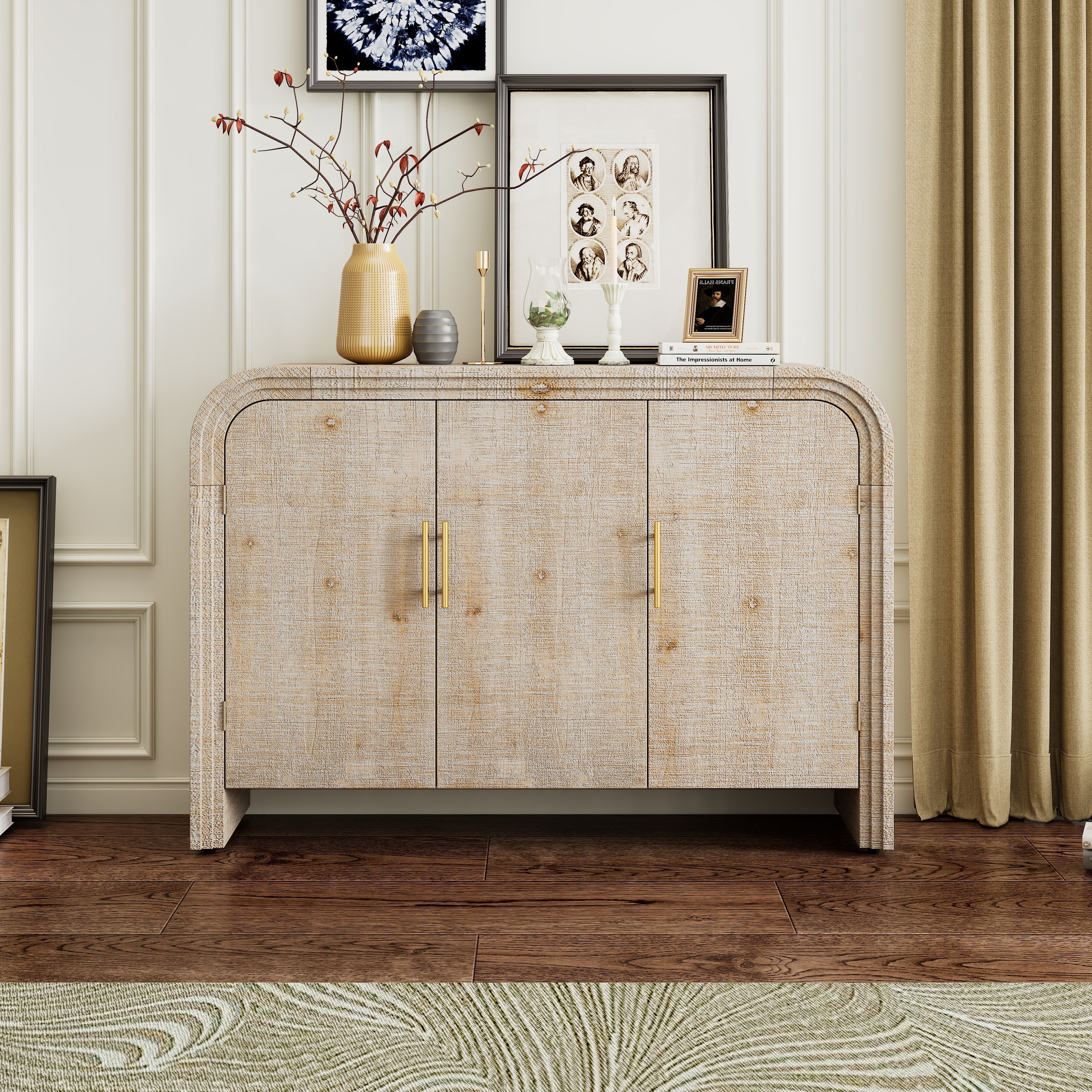 Rustic Curved Waterfall Sideboard