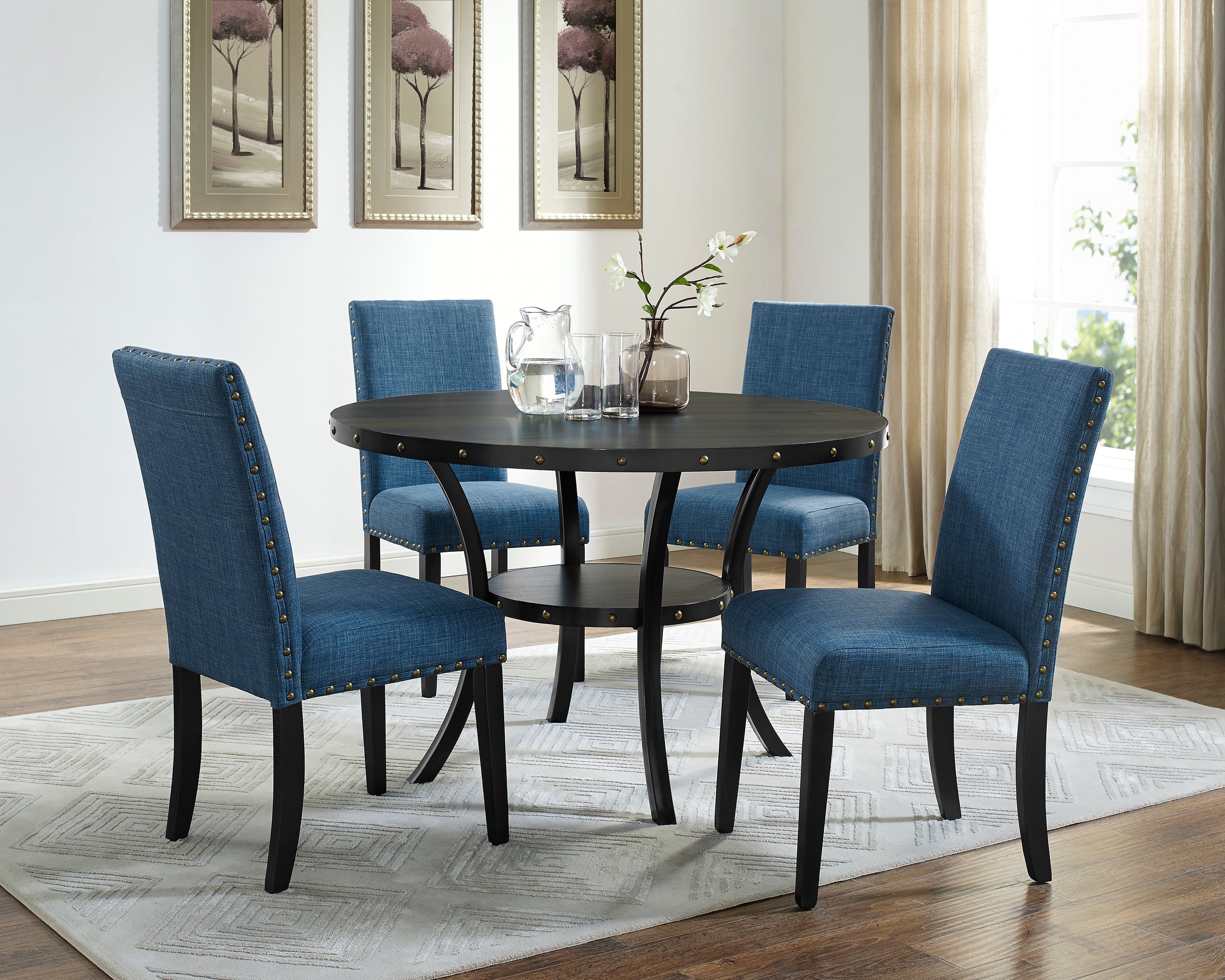 Eleanor Upholstered Dining Chairs with Nailhead Trim - Set of 2