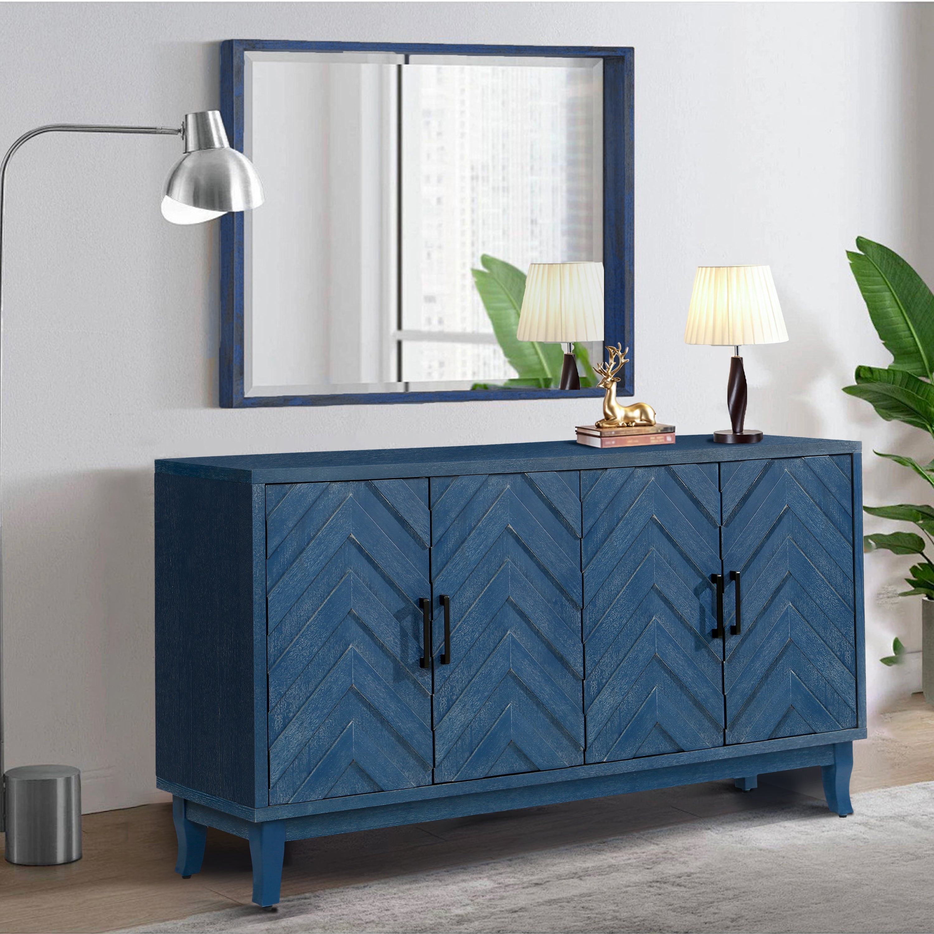 Chevron 4-Door Sideboard Cabinet