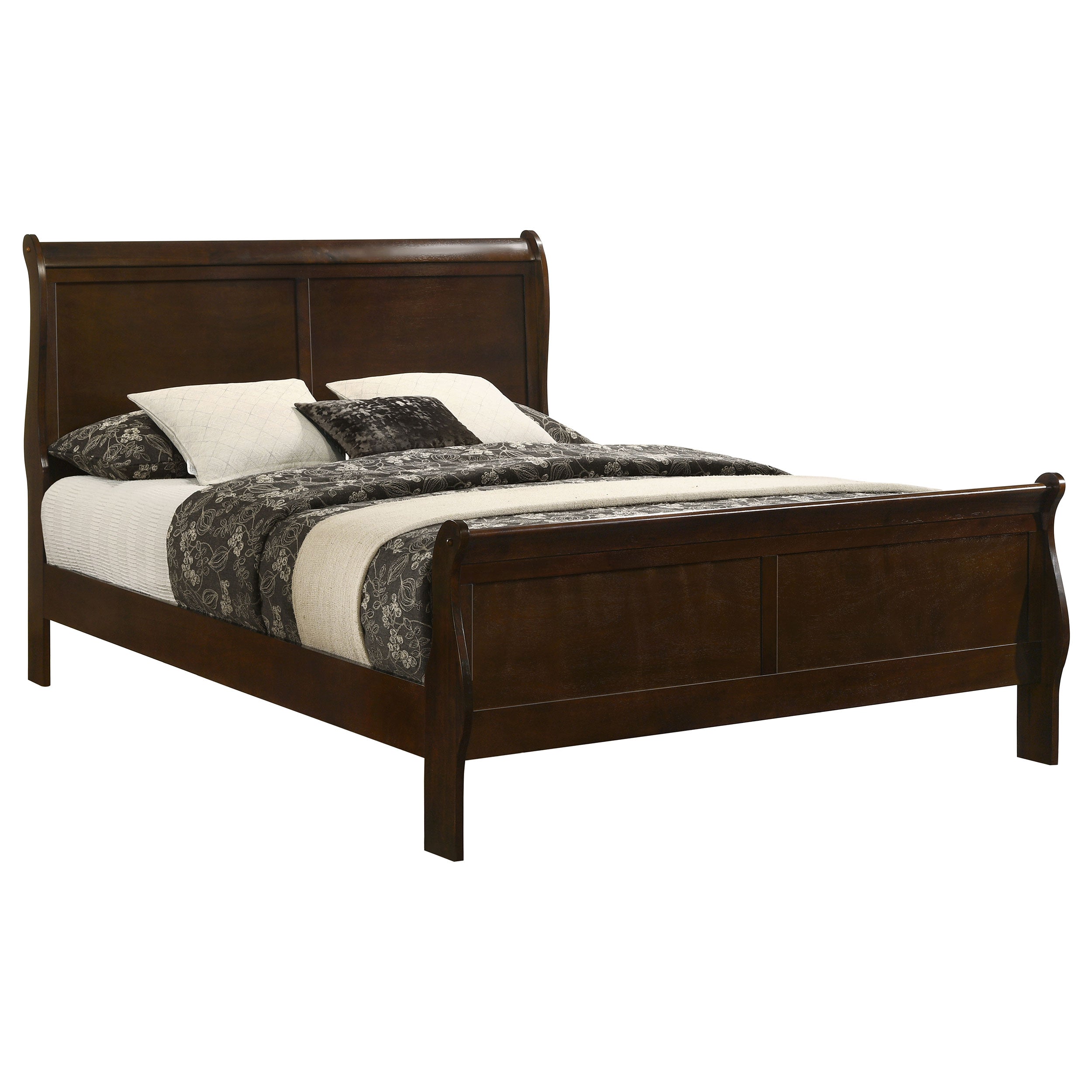 Louis Philippe Wood Queen Sleigh Bed Cappuccino-CoasterEveryday