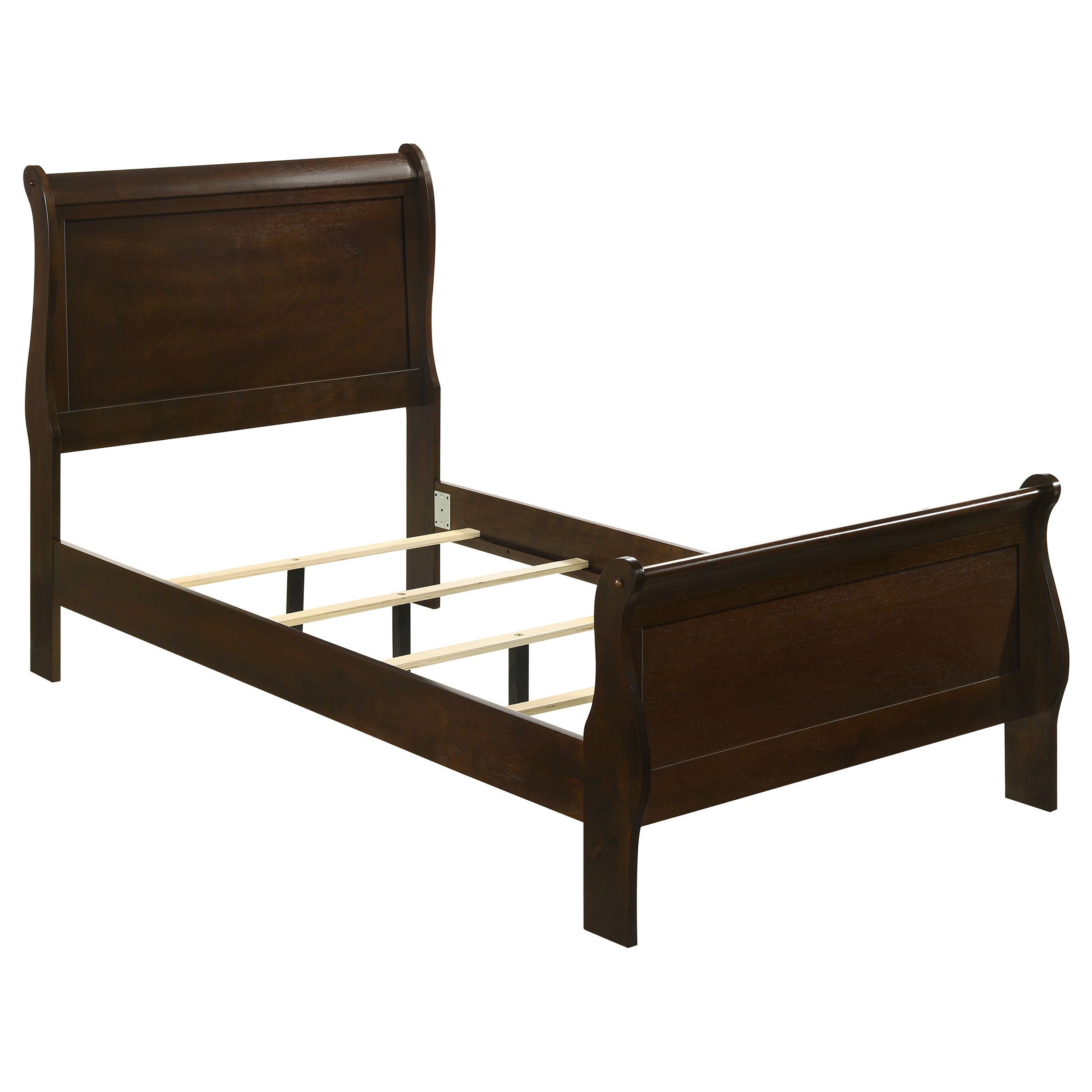Louis Philippe Wood Twin Sleigh Bed Cappuccino-CoasterEveryday