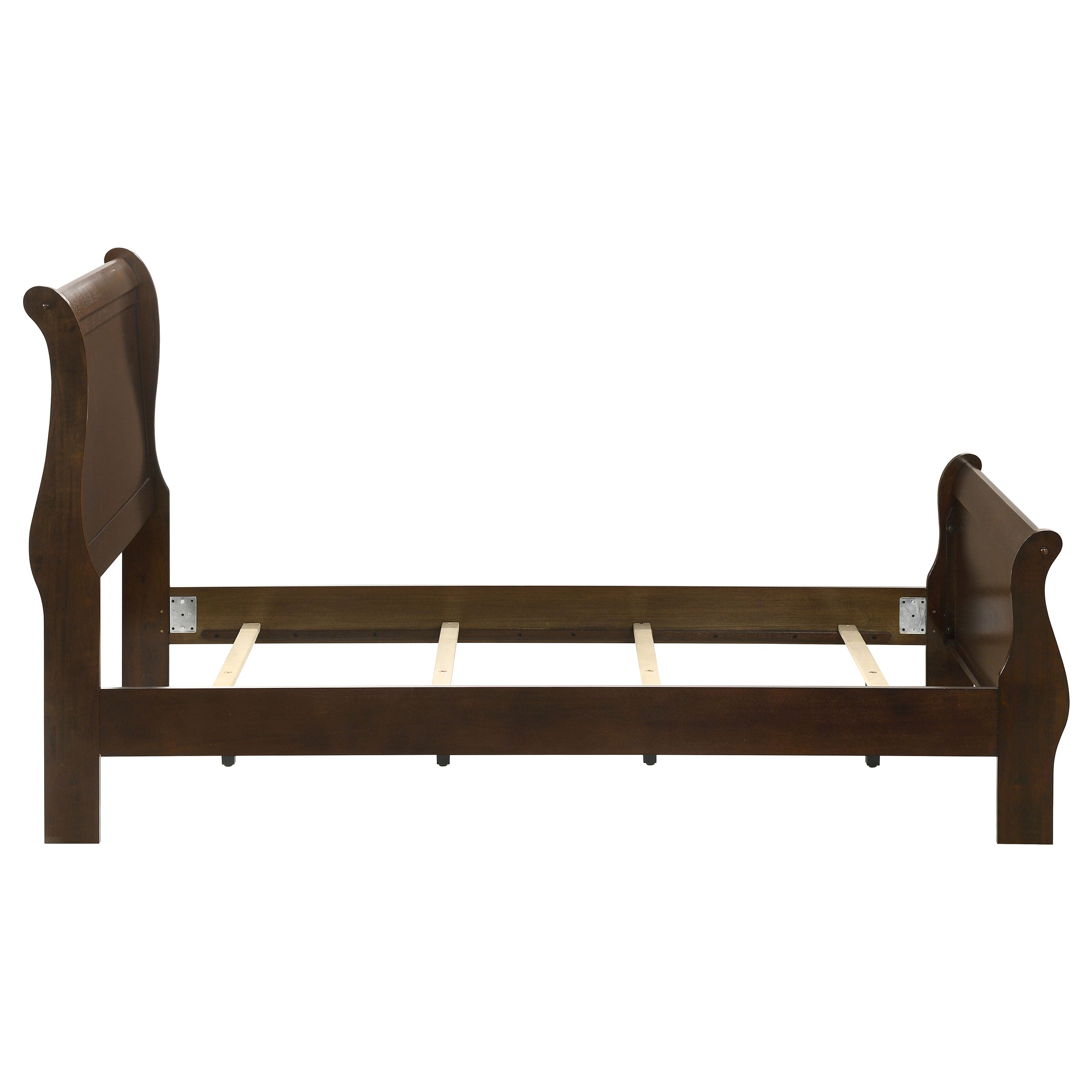 Louis Philippe Wood Twin Sleigh Bed Cappuccino-CoasterEveryday