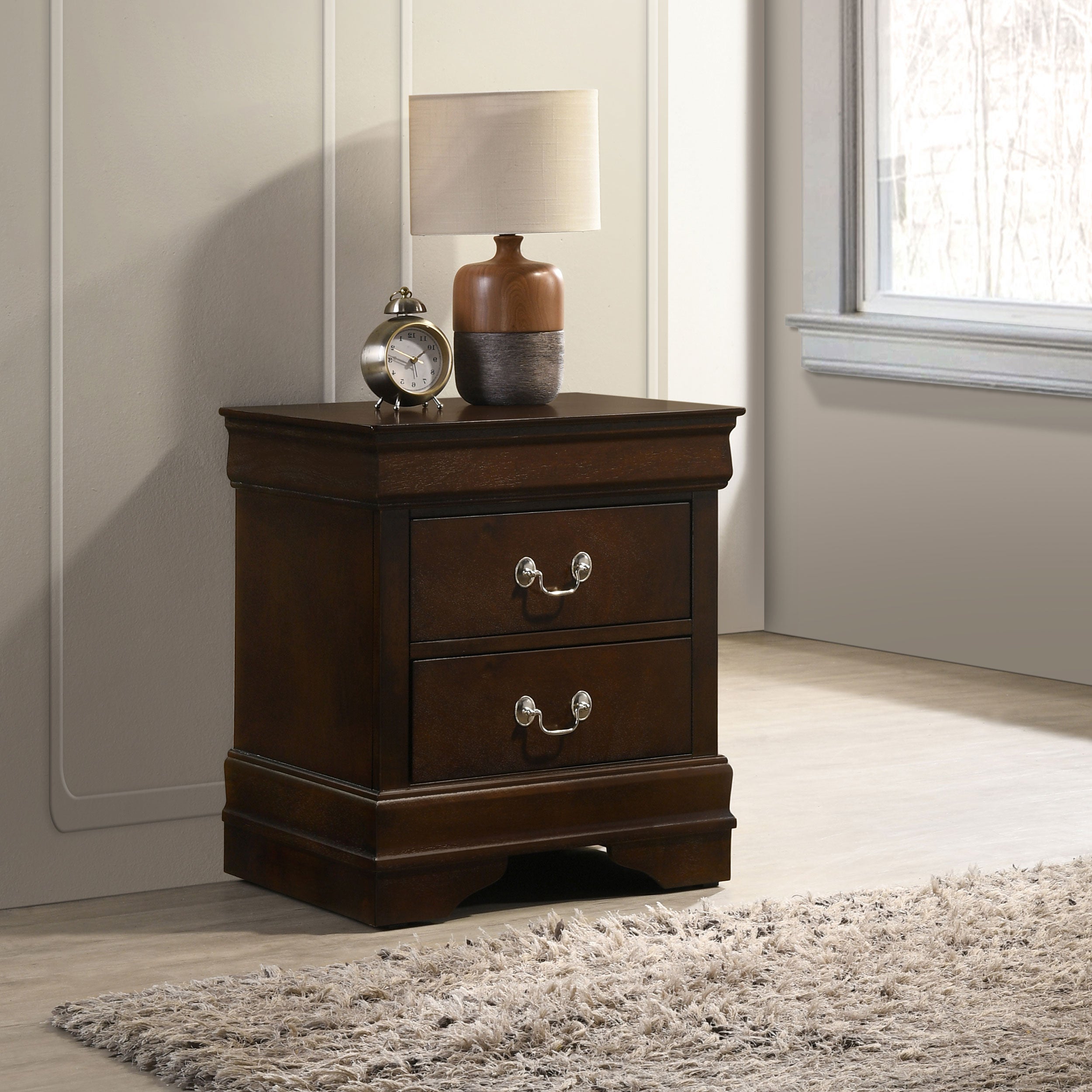 Louis Philippe 2-drawer Nightstand Cappuccino-CoasterEveryday