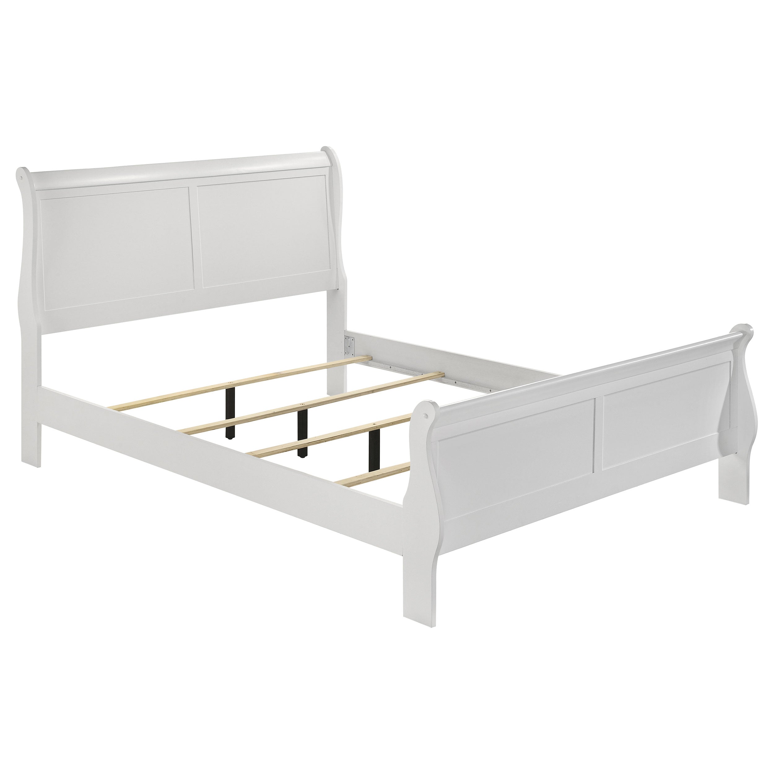 Louis Philippe 47-inch Queen Sleigh Panel Bed White-