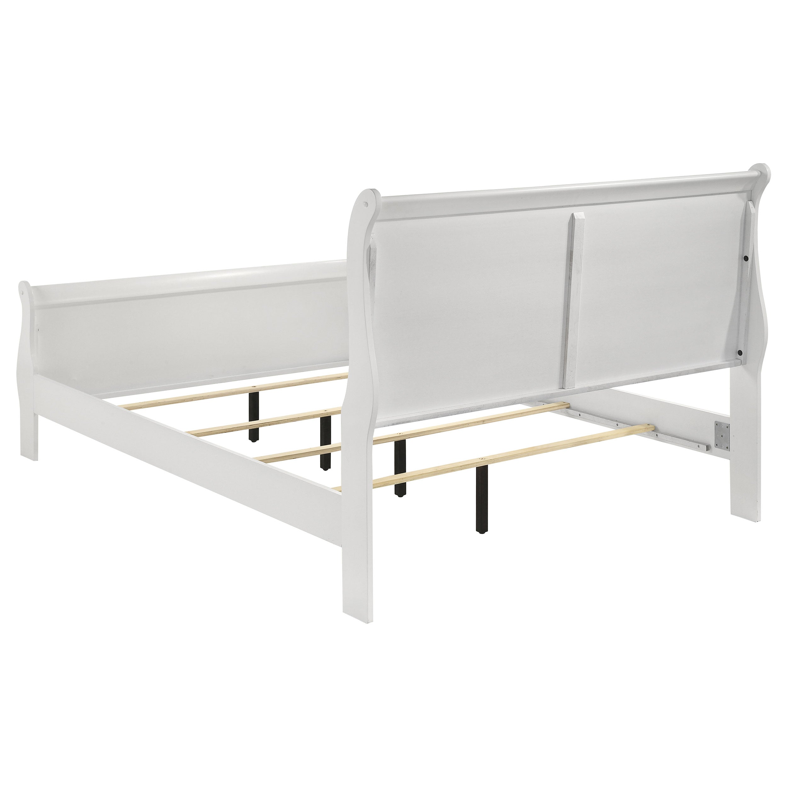 Louis Philippe 47-inch Queen Sleigh Panel Bed White-