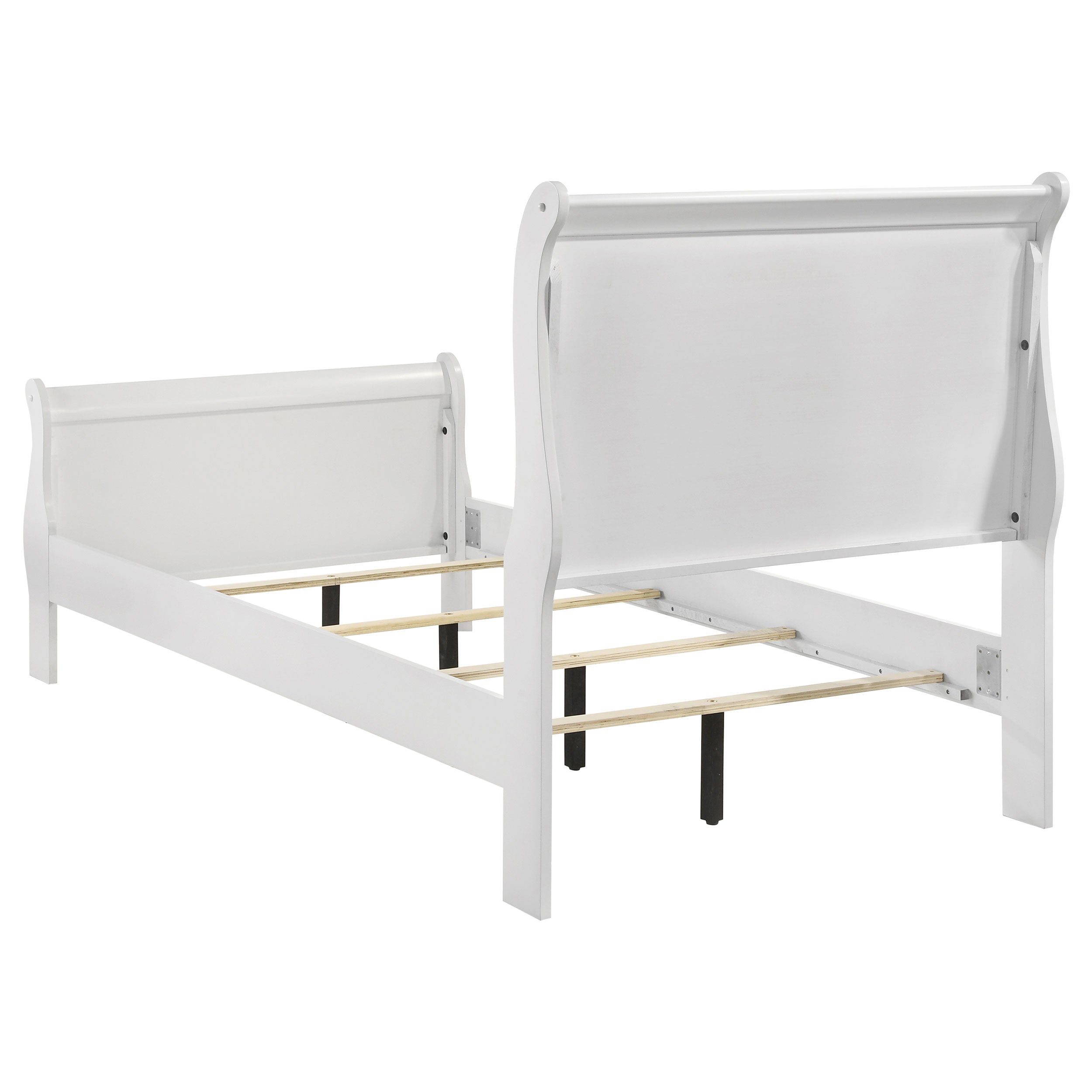 Louis Philippe 47-inch Twin Sleigh Panel Bed White-