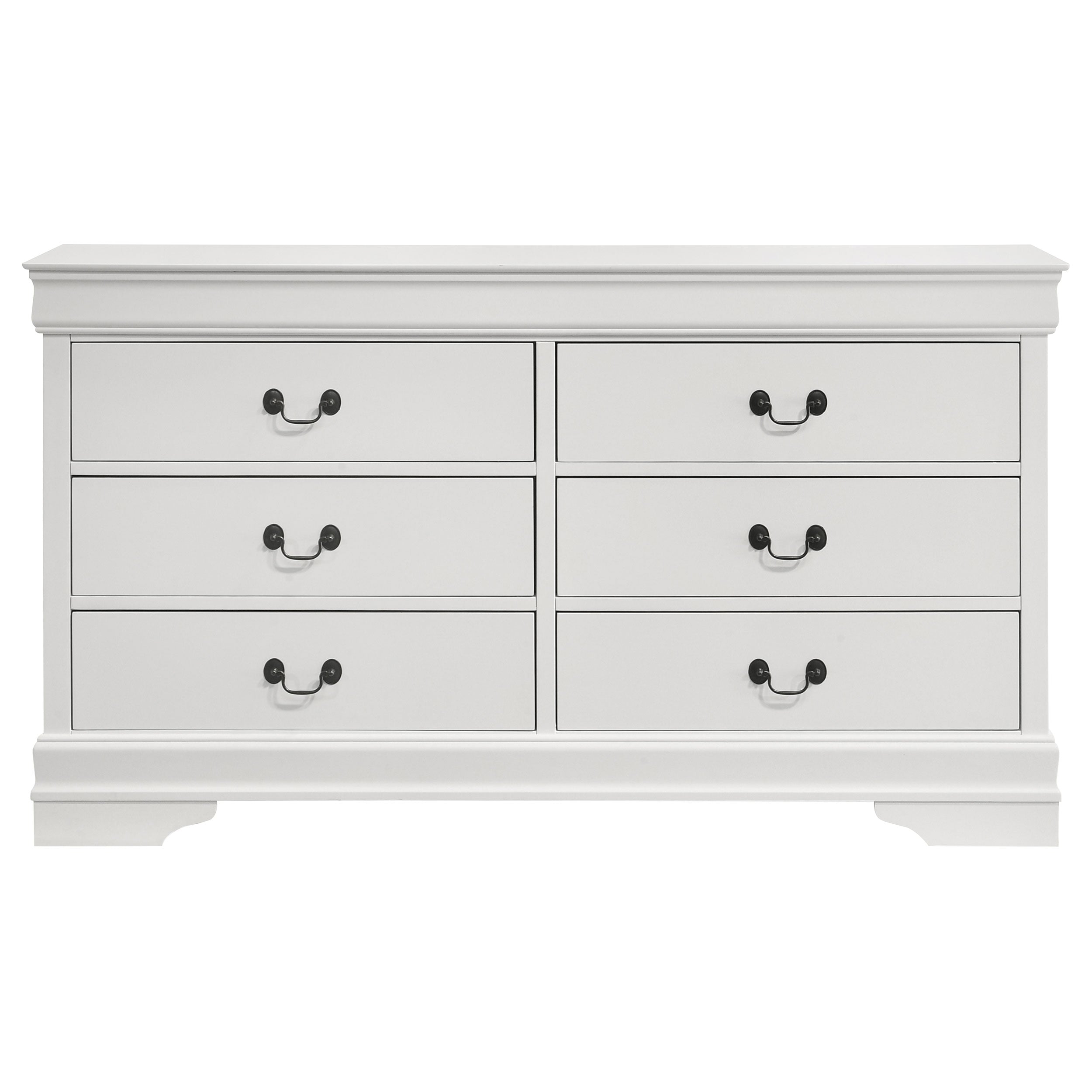 Louis Philippe 6-drawer Dresser White-
