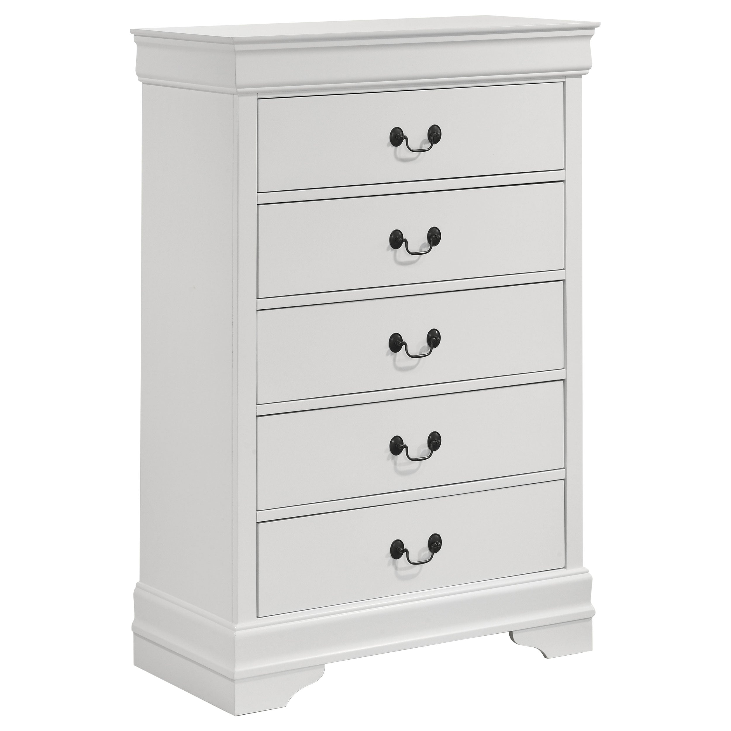Louis Philippe 5-drawer Bedroom Chest White-