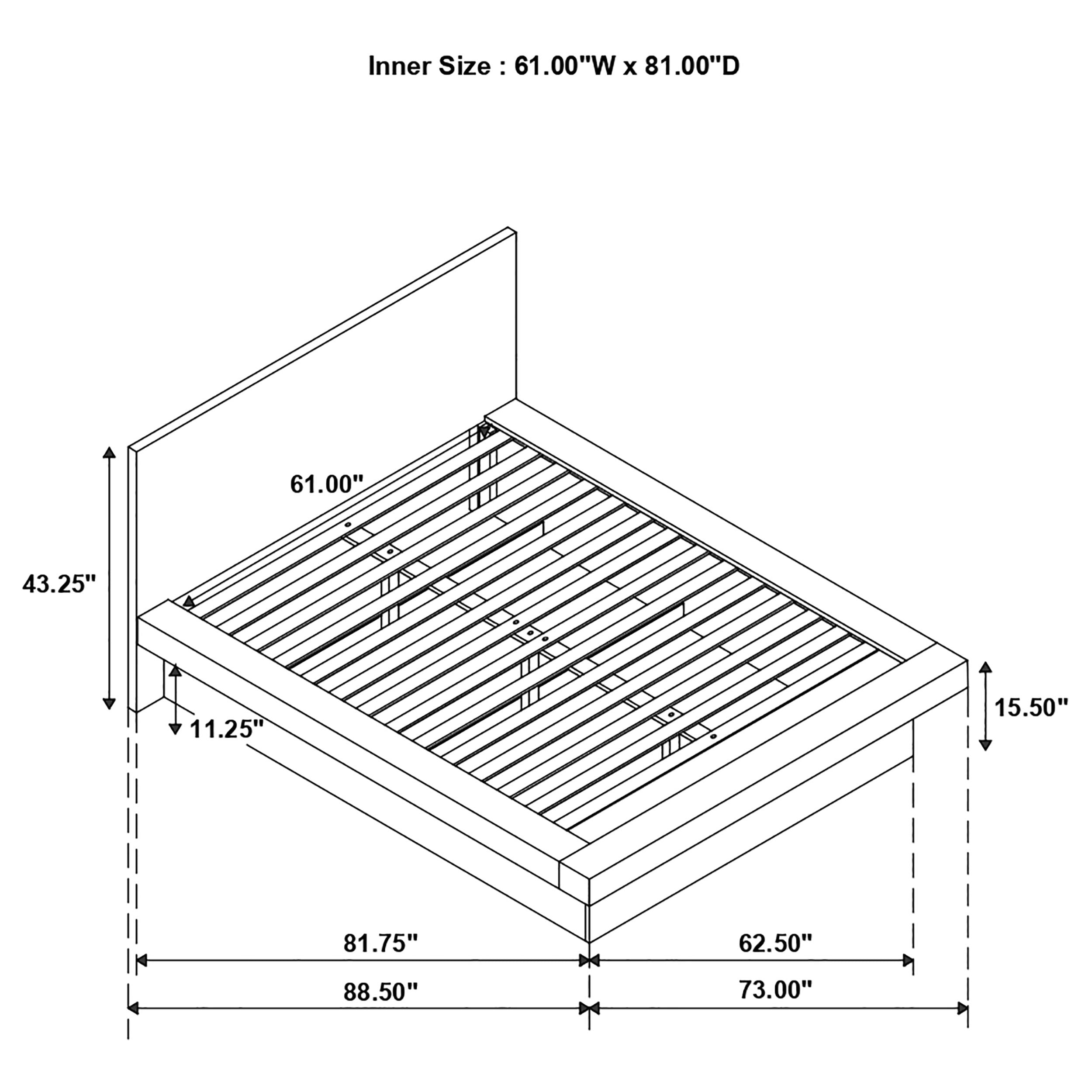 Jessica Wood Queen LED Panel Bed Snow White-CoasterEssence