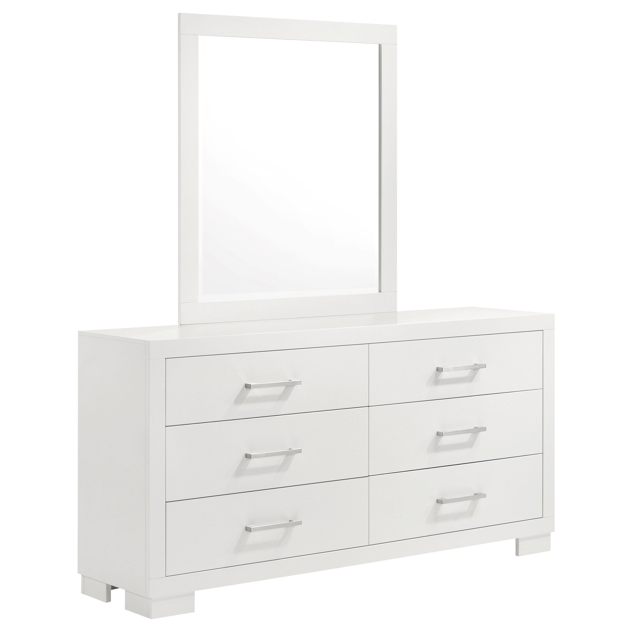 Jessica 6-drawer Dresser with Mirror Snow White-CoasterEssence