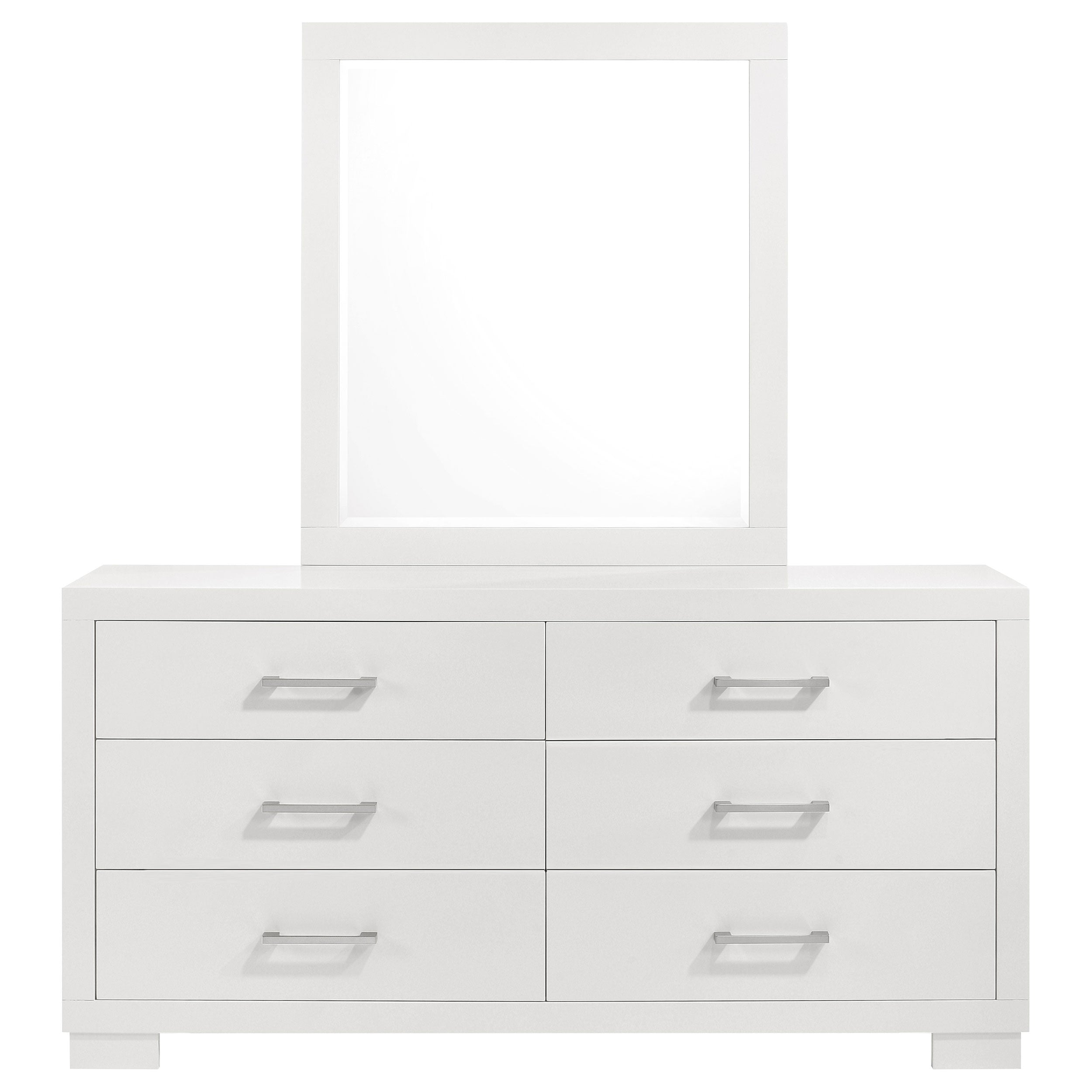 Jessica 6-drawer Dresser with Mirror Snow White-CoasterEssence