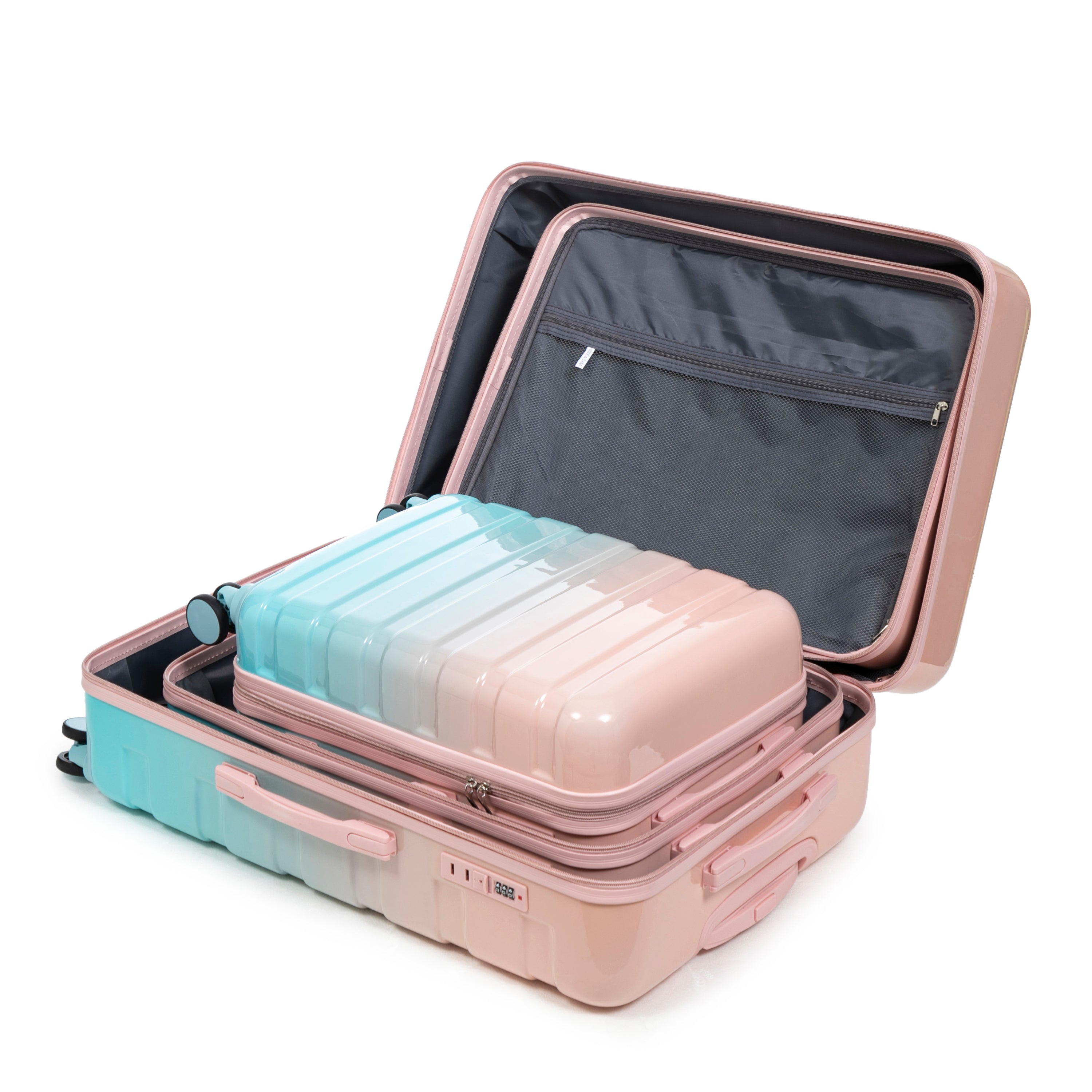 20'/24'/28' 3-Piece PC Spinner Wheel Luggage Set with Combination Lock