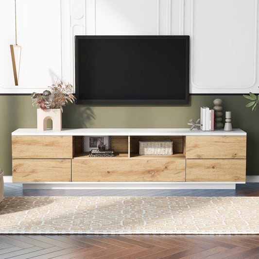 Modern TV stand 70'' Media Console with Multi-Functional Storage