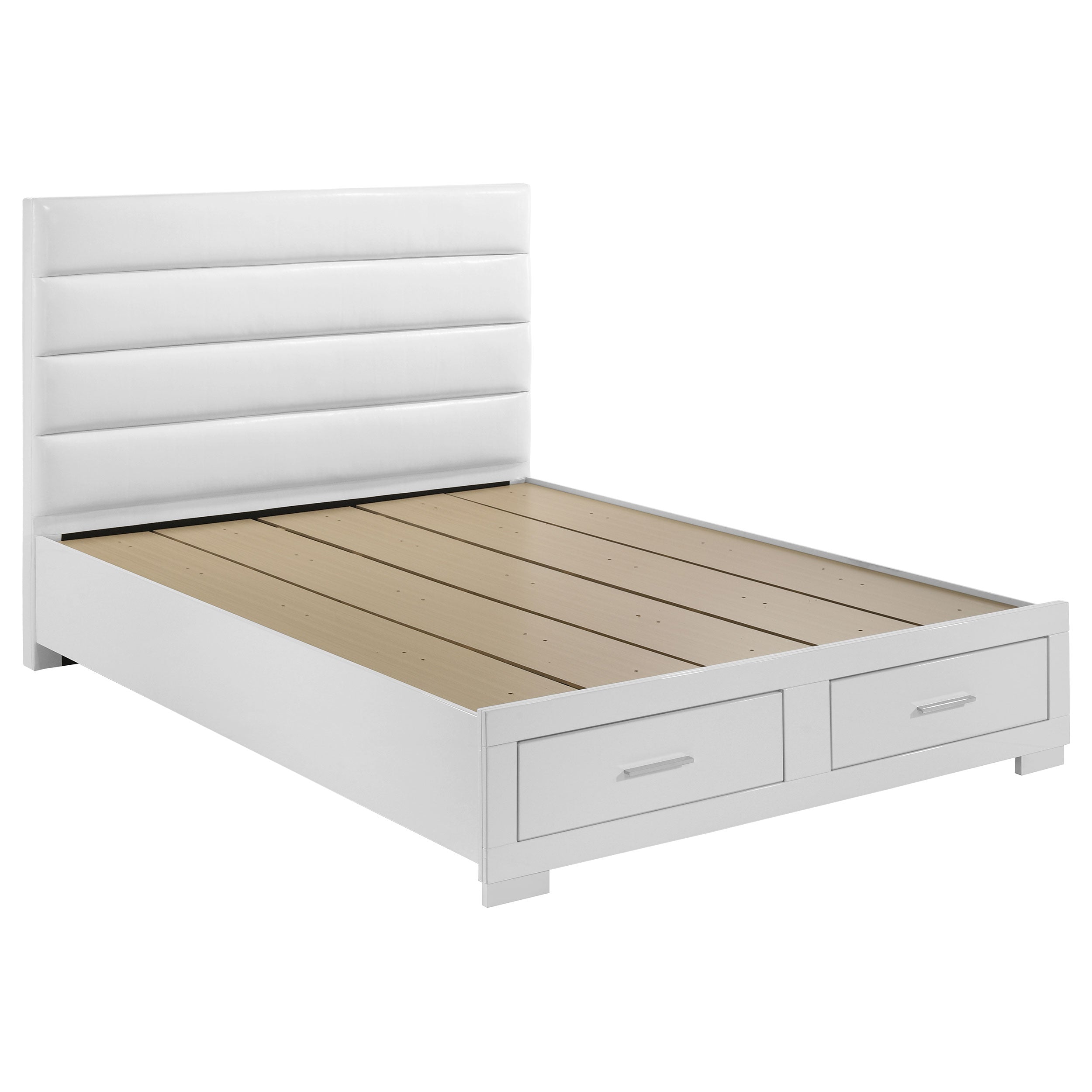 Felicity Queen Storage Bed White High Gloss-