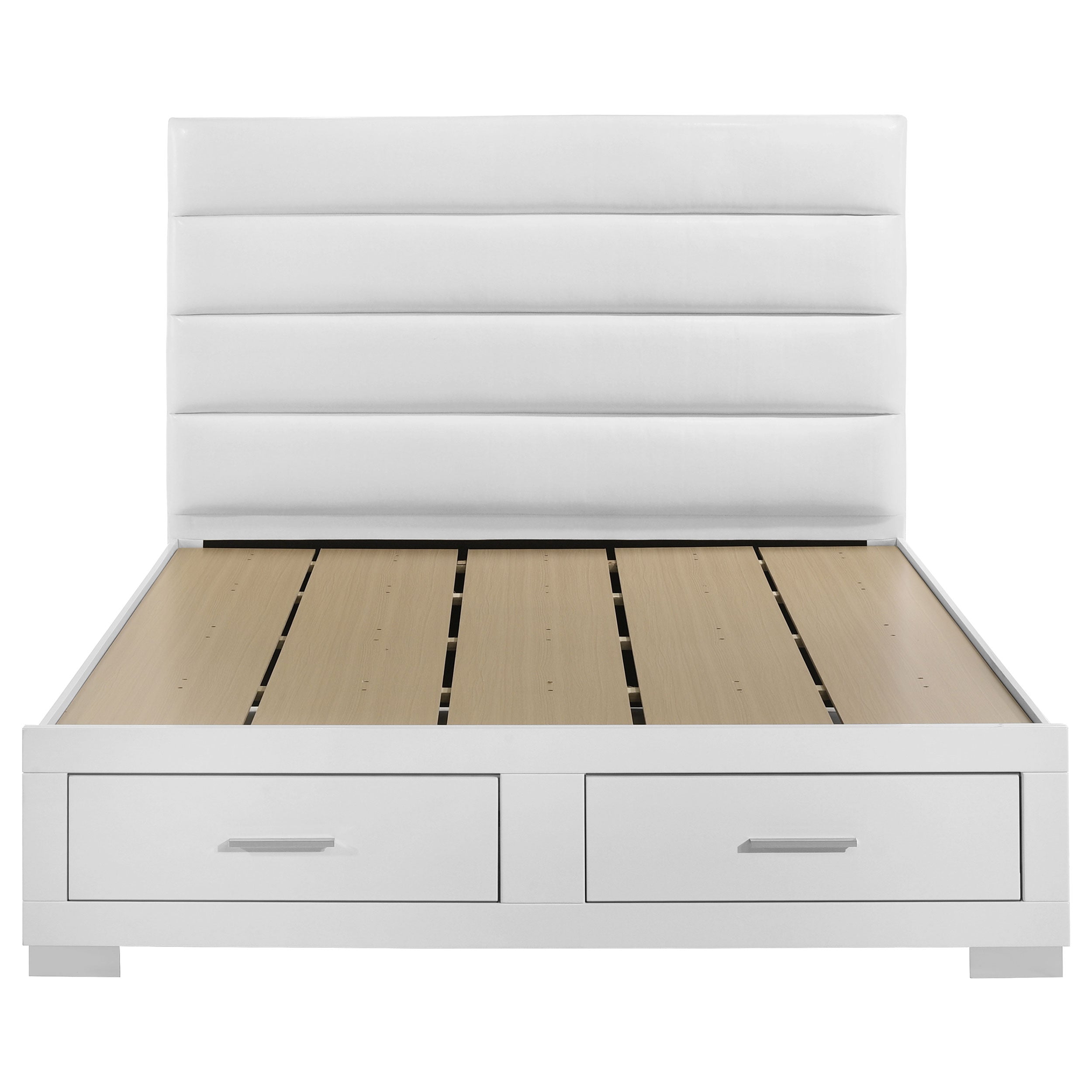 Felicity Queen Storage Bed White High Gloss-