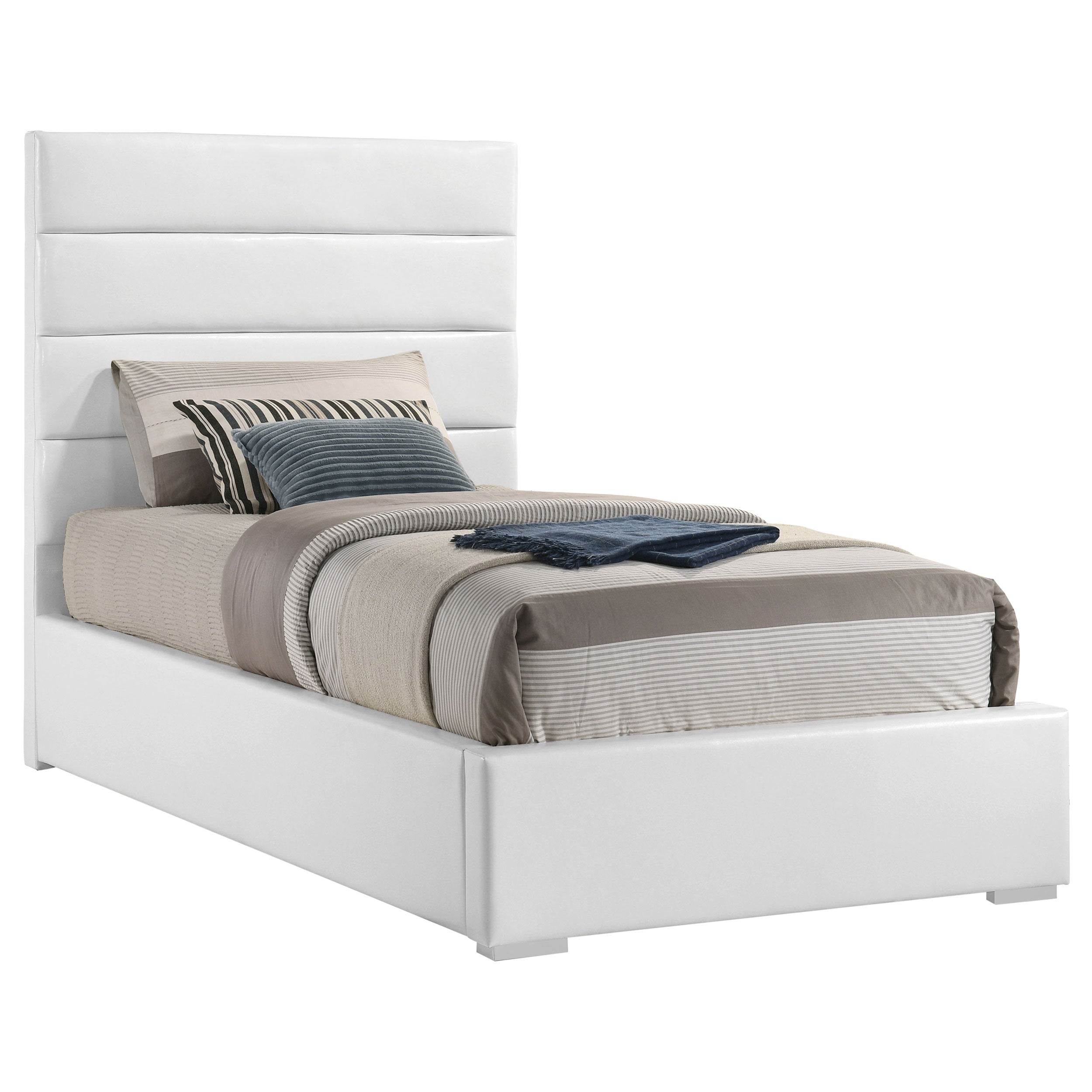 Felicity 53-inch Upholstered Twin Platform Bed White-
