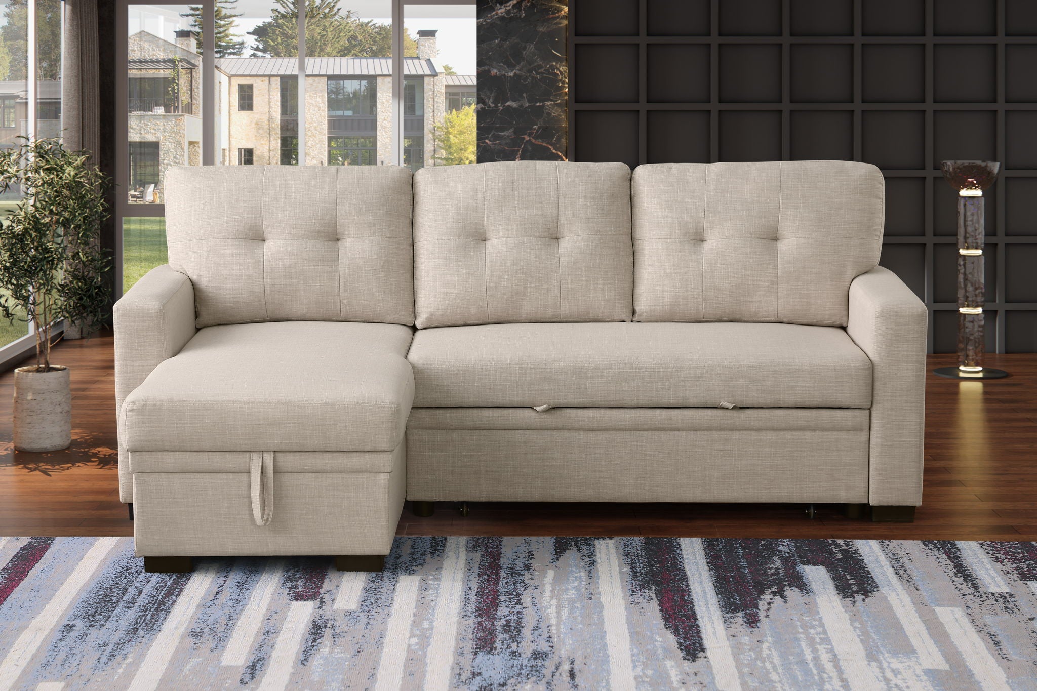 Elegant Storage Sofa - Beige