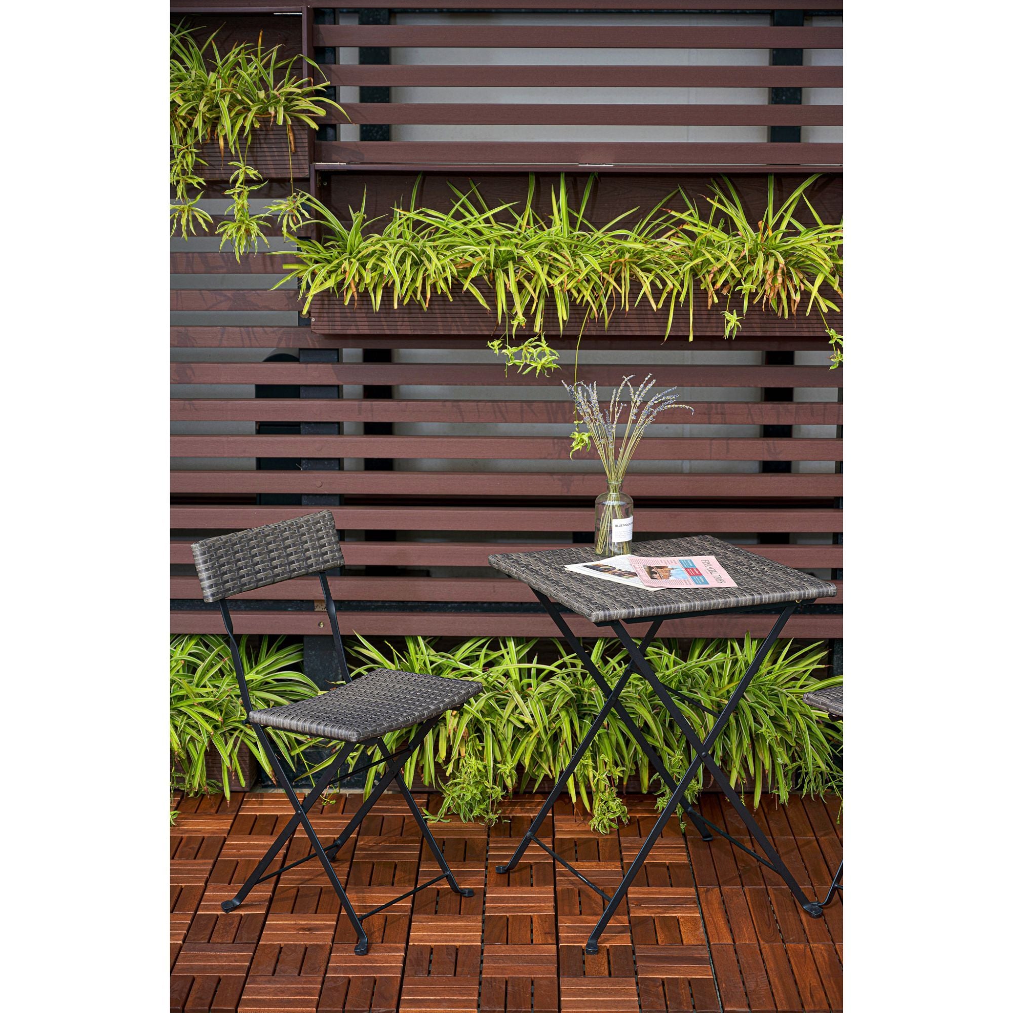Acacia Wood Interlocking Deck Tiles Checker Pattern For Outdoor Flooring