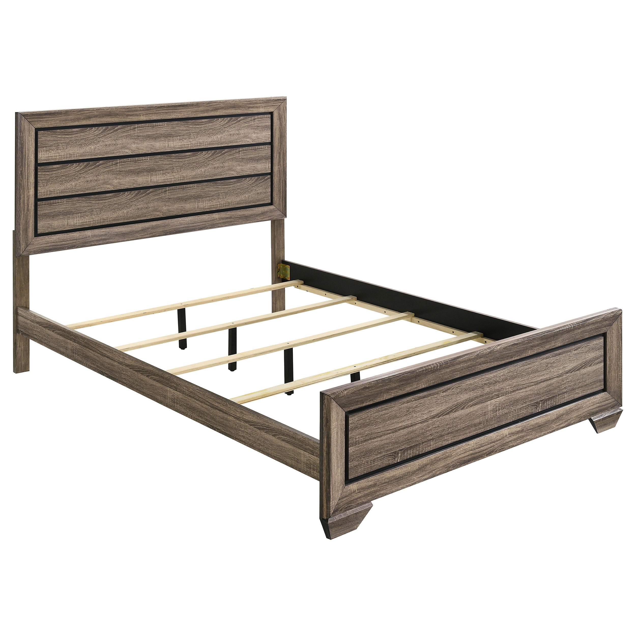 Kauffman Wood Queen Panel Bed Washed Taupe-CoasterEveryday