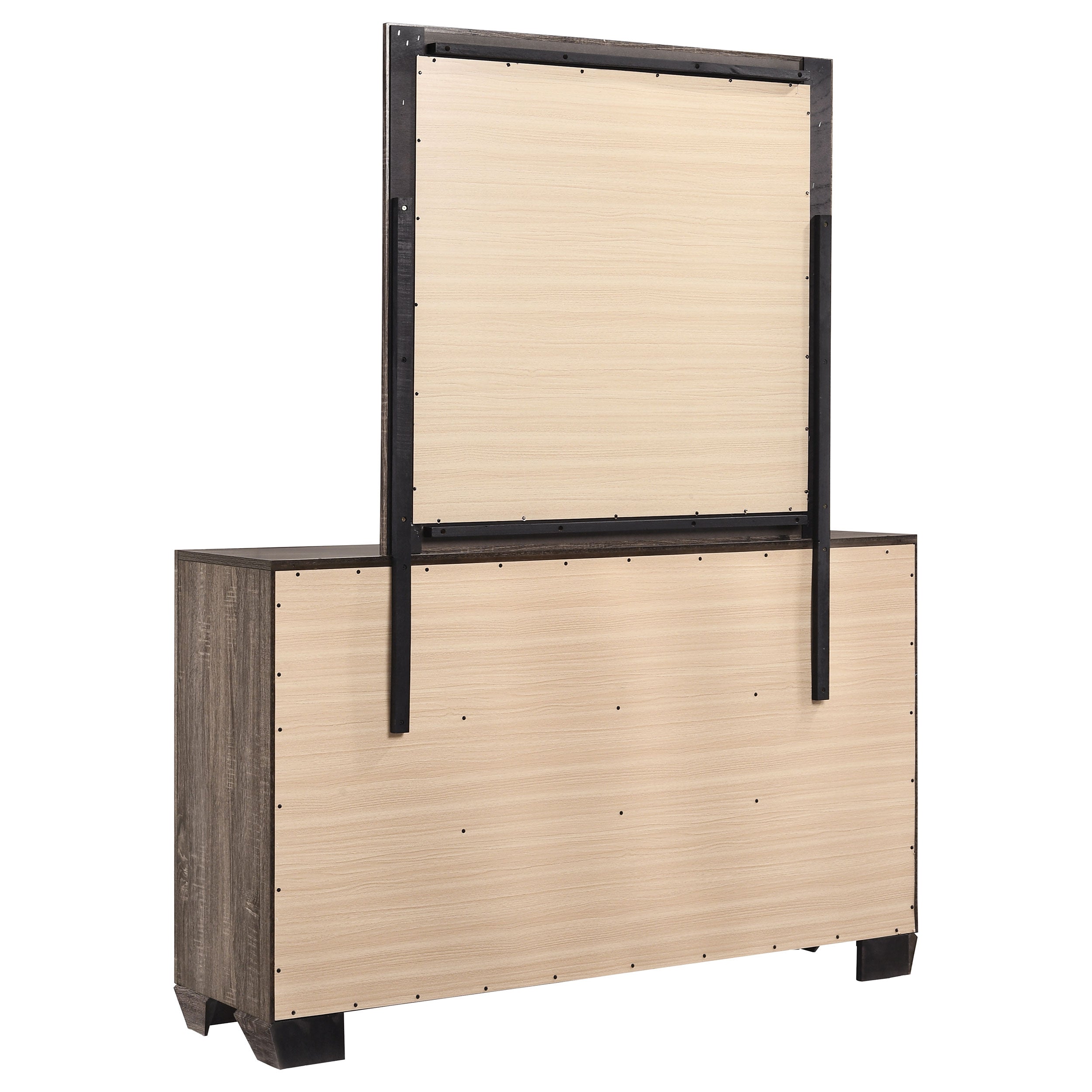 Kauffman 6-drawer Dresser with Mirror Washed Taupe-CoasterEveryday