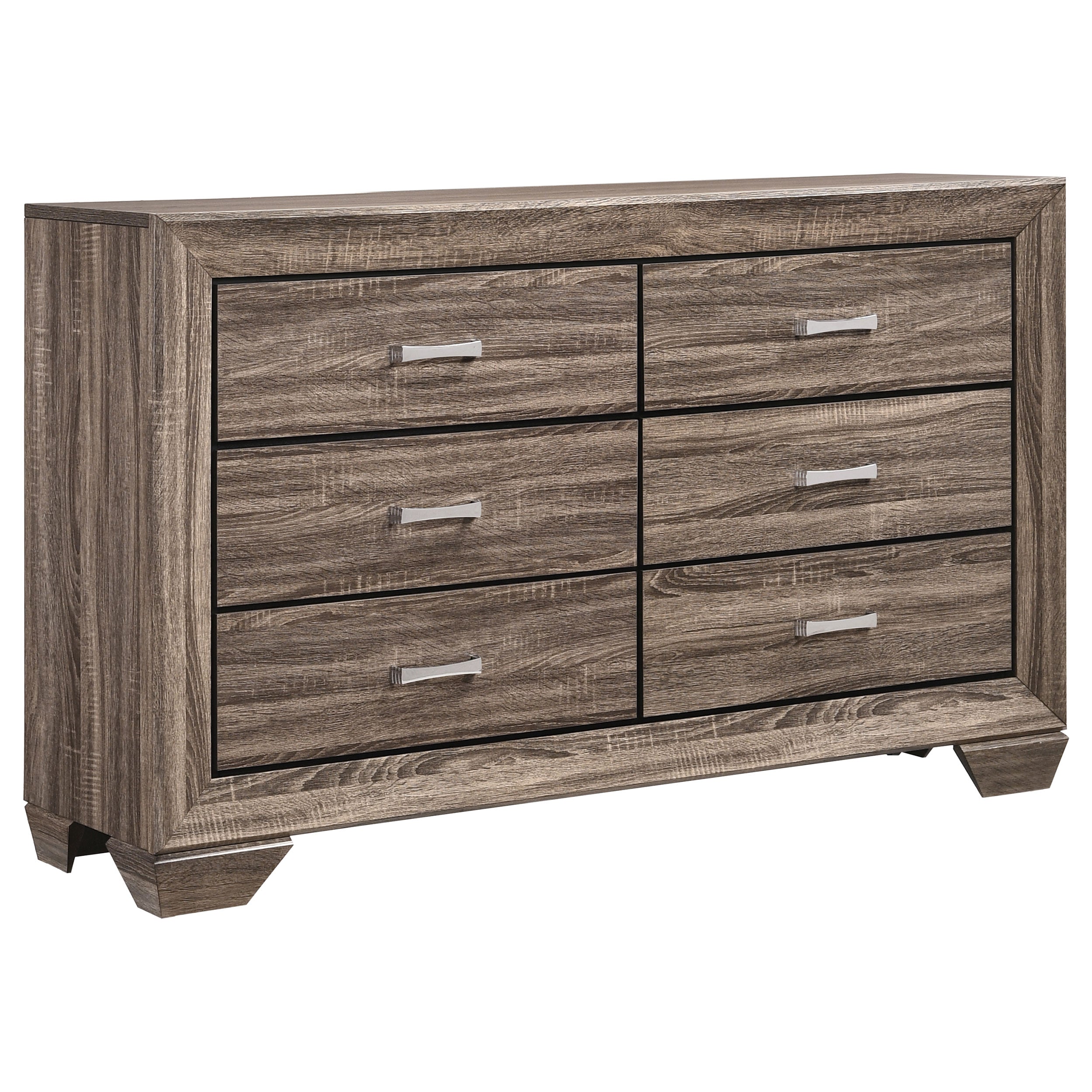 Kauffman 6-drawer Dresser Washed Taupe-CoasterEveryday