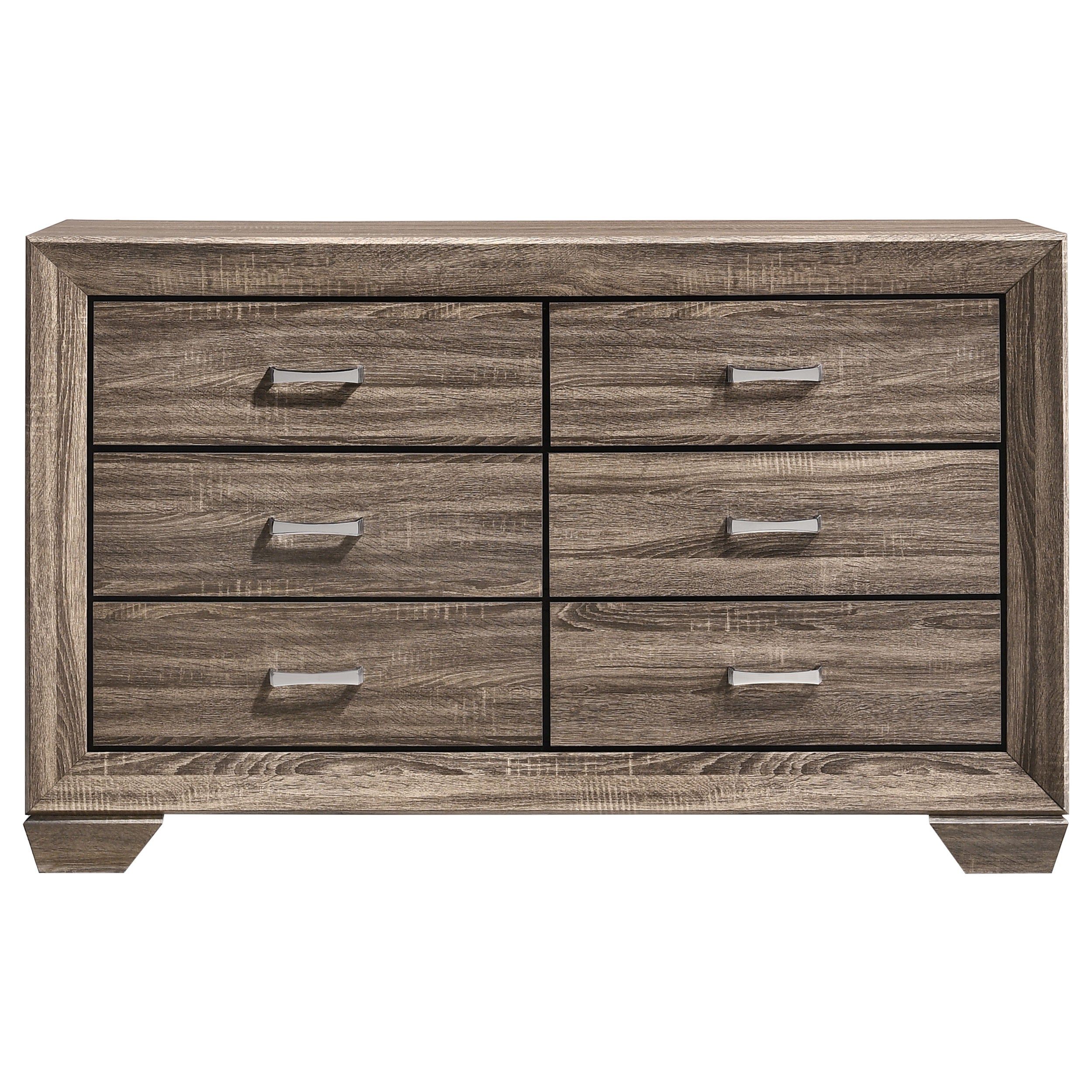 Kauffman 6-drawer Dresser Washed Taupe-CoasterEveryday