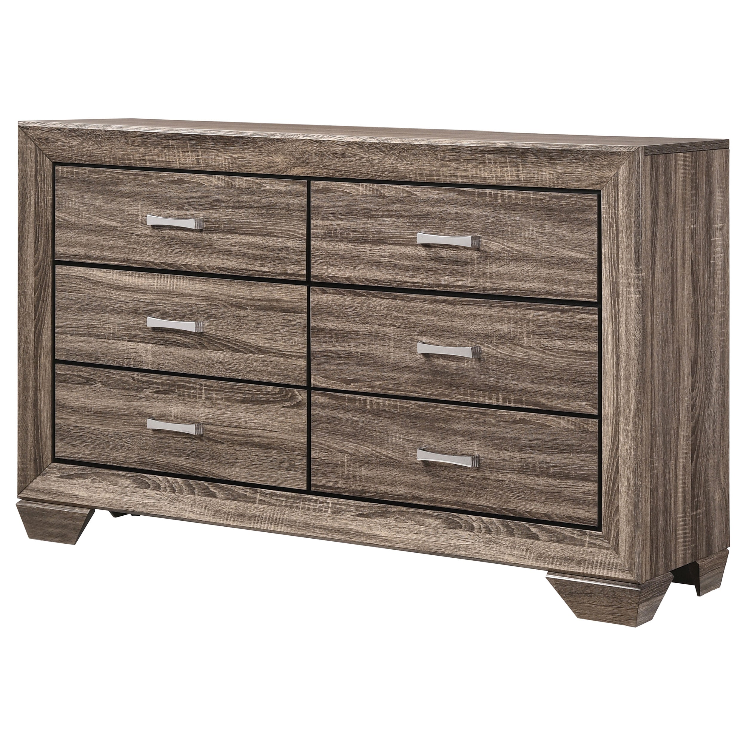 Kauffman 6-drawer Dresser Washed Taupe-CoasterEveryday