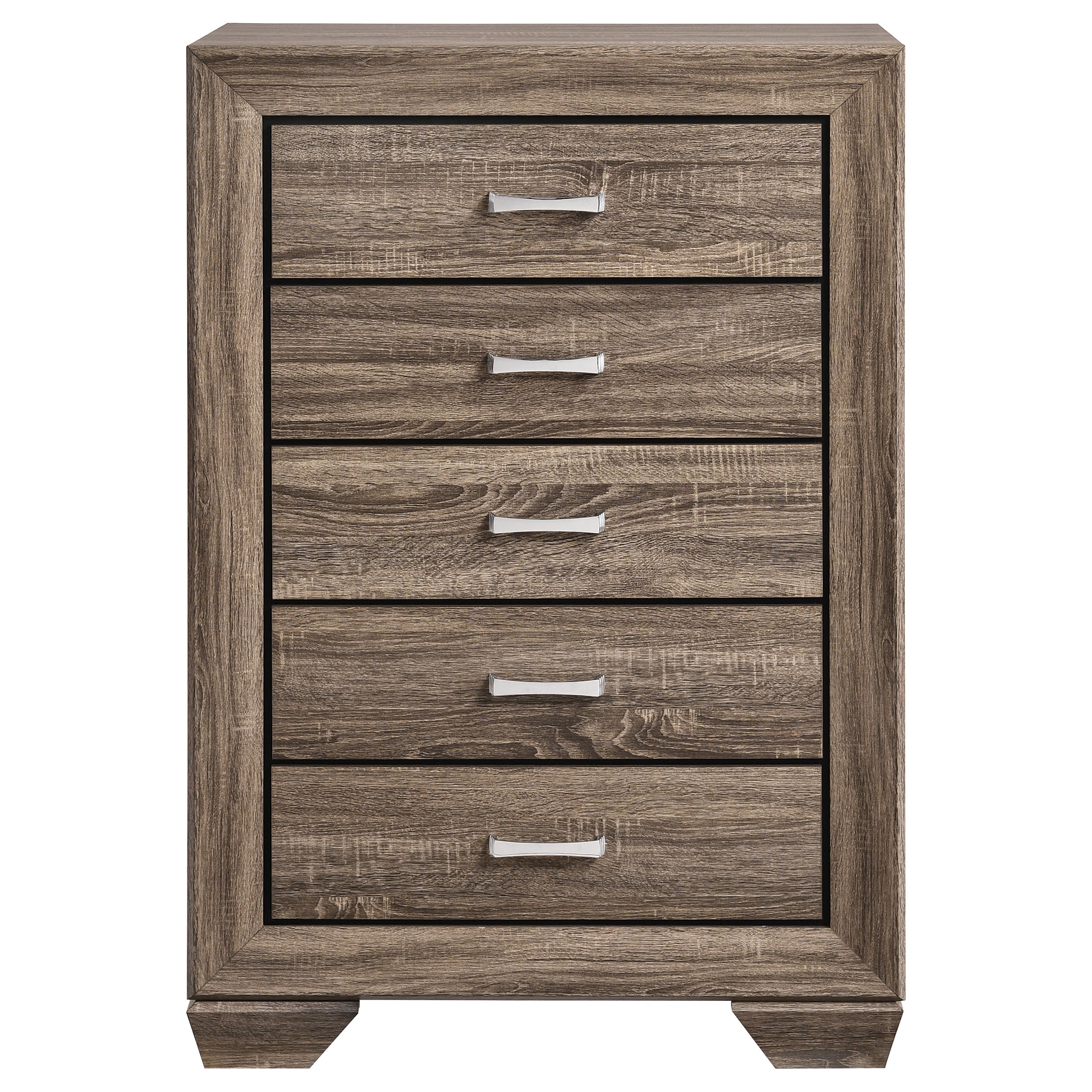 Kauffman 5-drawer Bedroom Chest Washed Taupe-CoasterEveryday