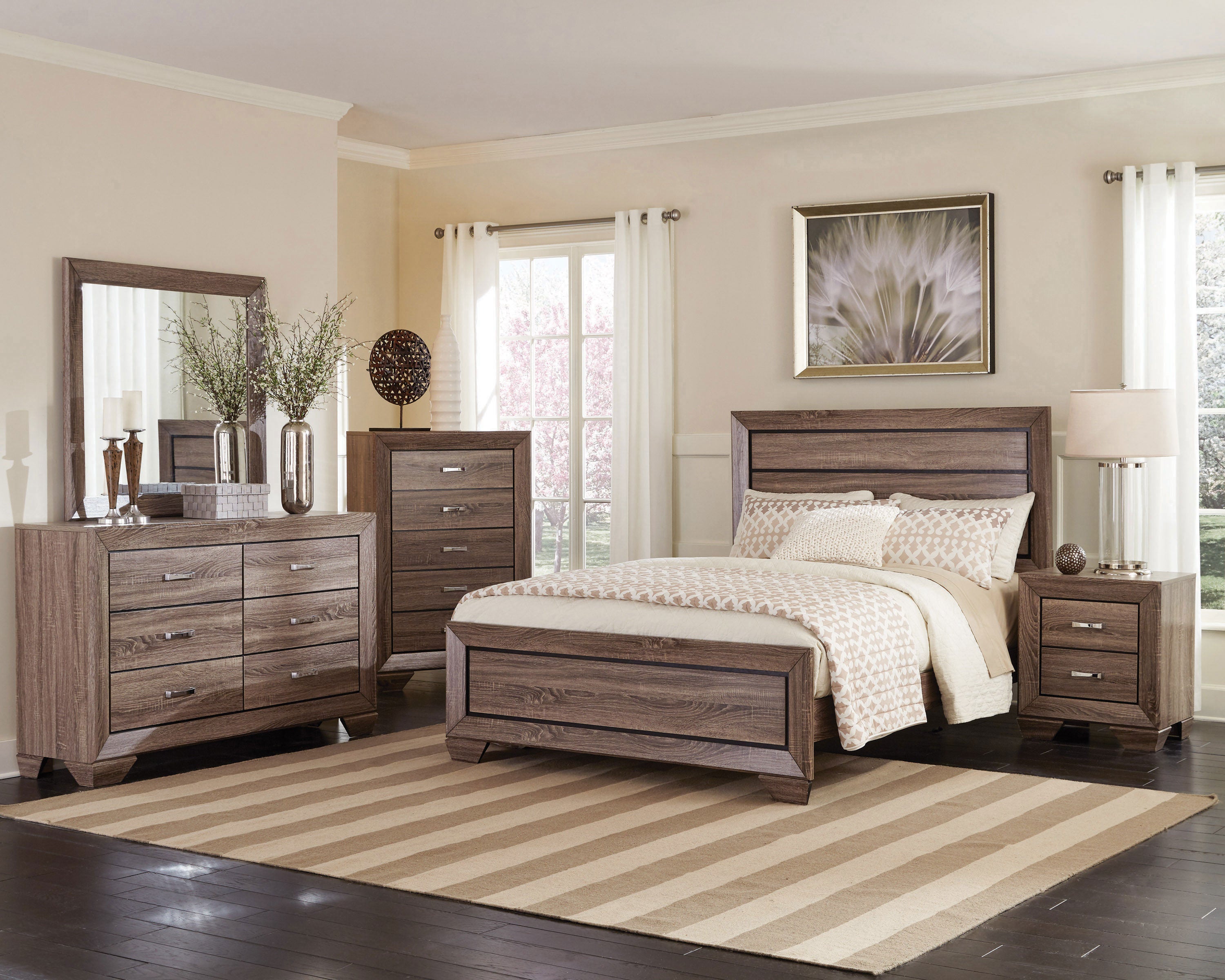 Kauffman 5-drawer Bedroom Chest Washed Taupe-CoasterEveryday
