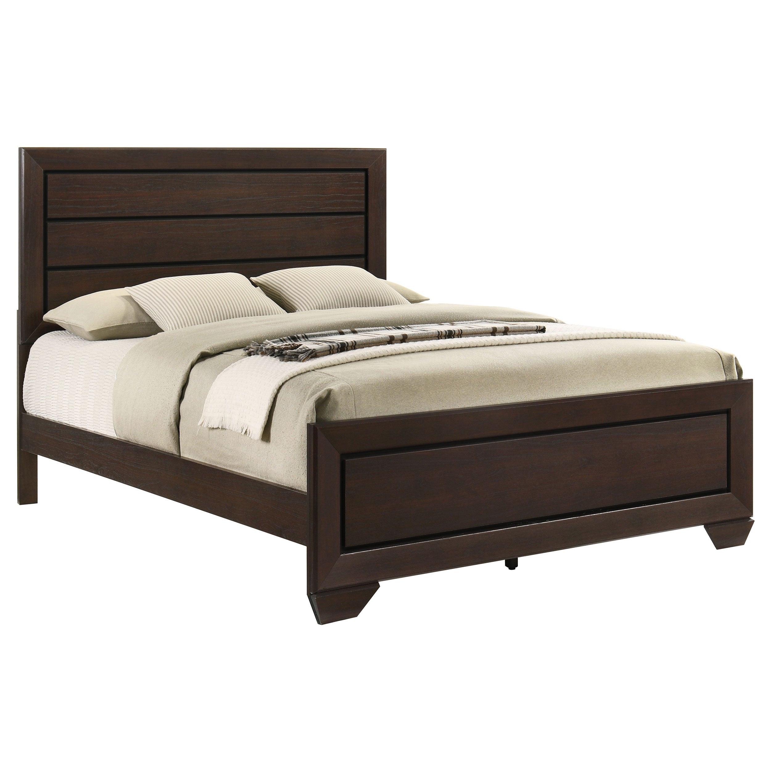 Kauffman Wood Queen Panel Bed Dark Cocoa-CoasterEveryday