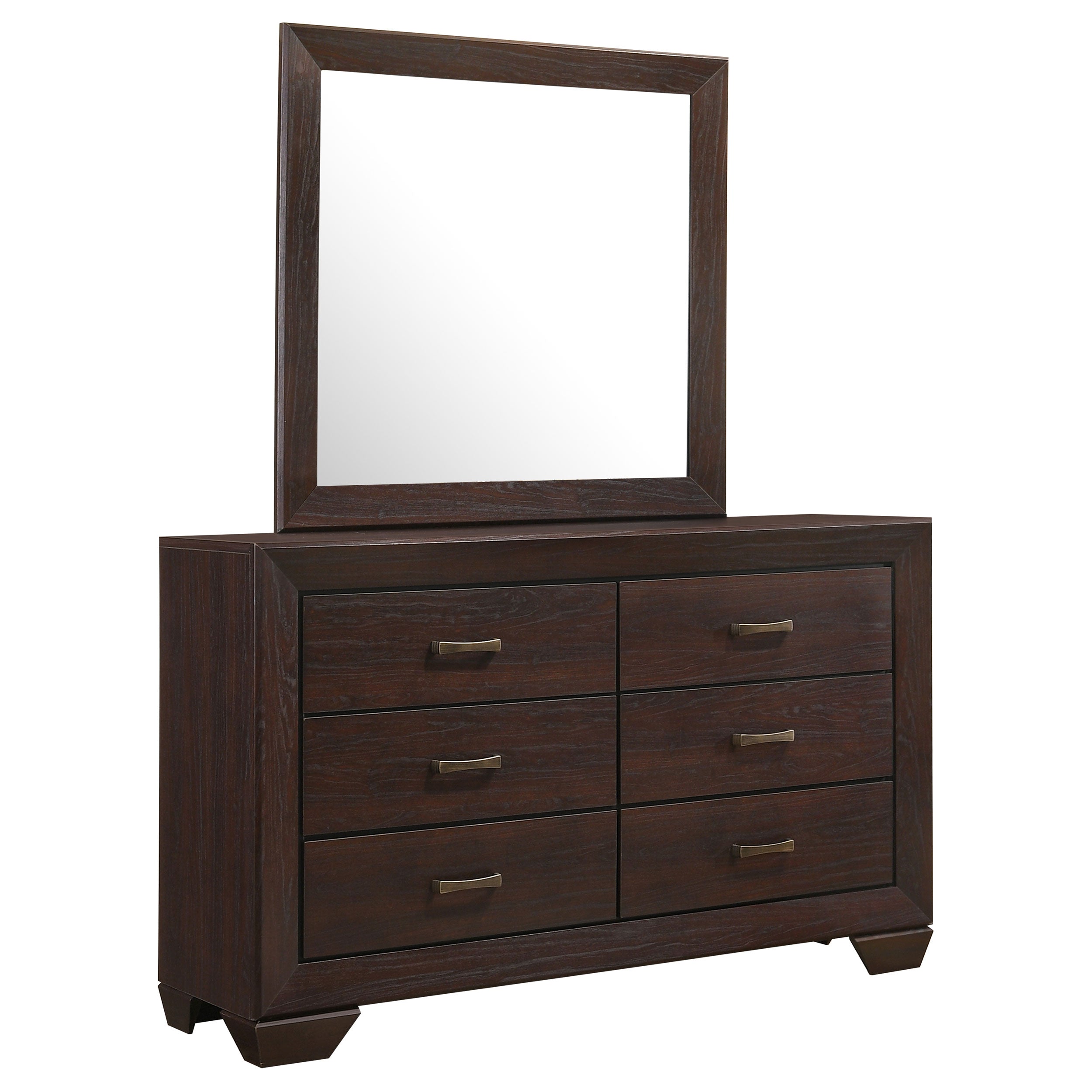 Kauffman 6-drawer Dresser with Mirror Dark Cocoa-CoasterEveryday