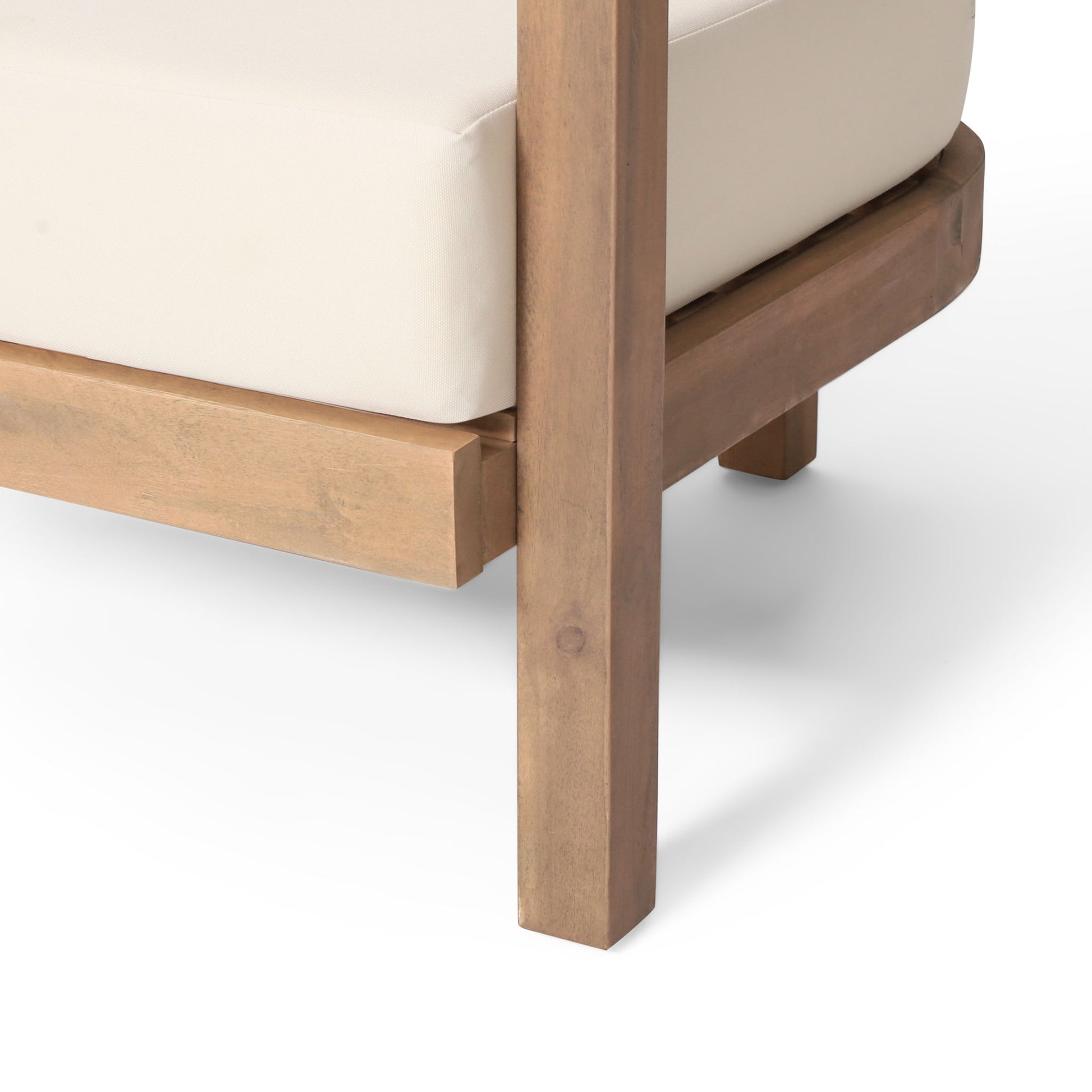 Outdoor Acacia Wood Patio Club Chair, Waterproof Thick Cushion, Deep Seating - Best Buy Furniture