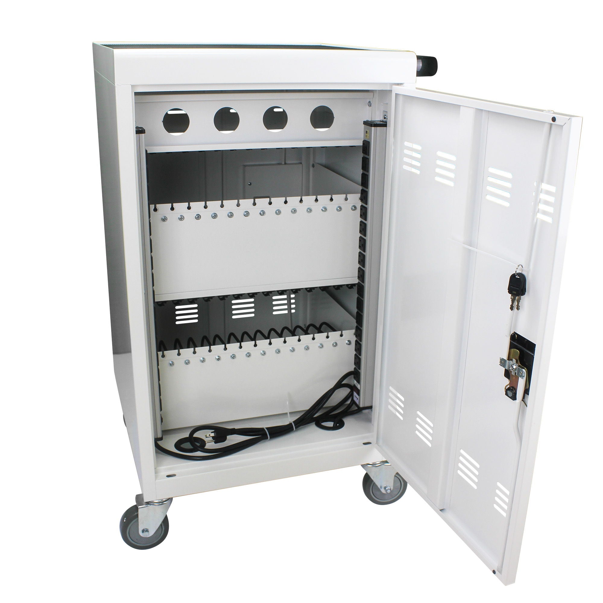 Mobile Charging Cart Station For Chromebook, Tablet And Laptop Computer With Power Strip Included