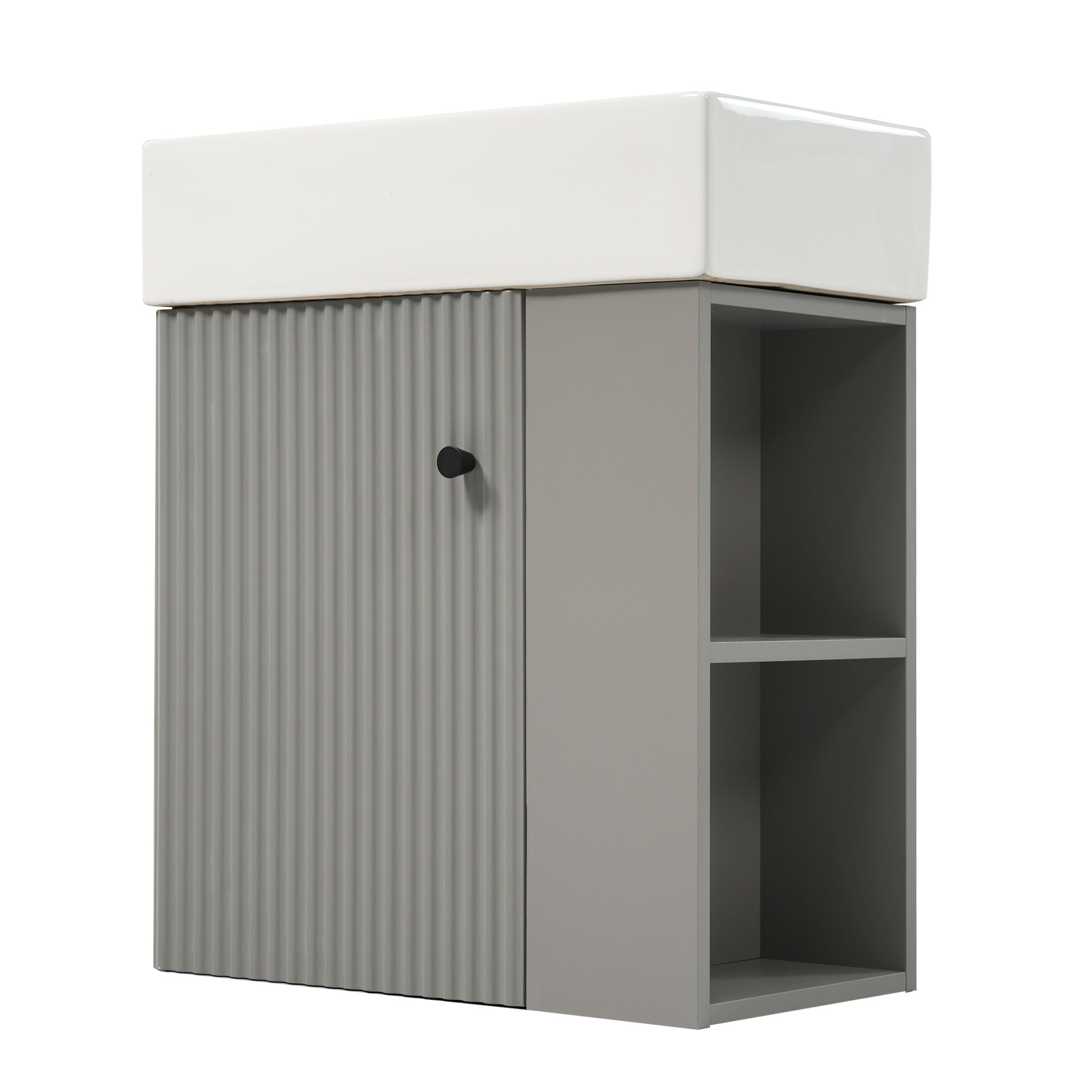 Modern Floating Bathroom Vanity With Ceramic Basin Perfect For Small Bathrooms