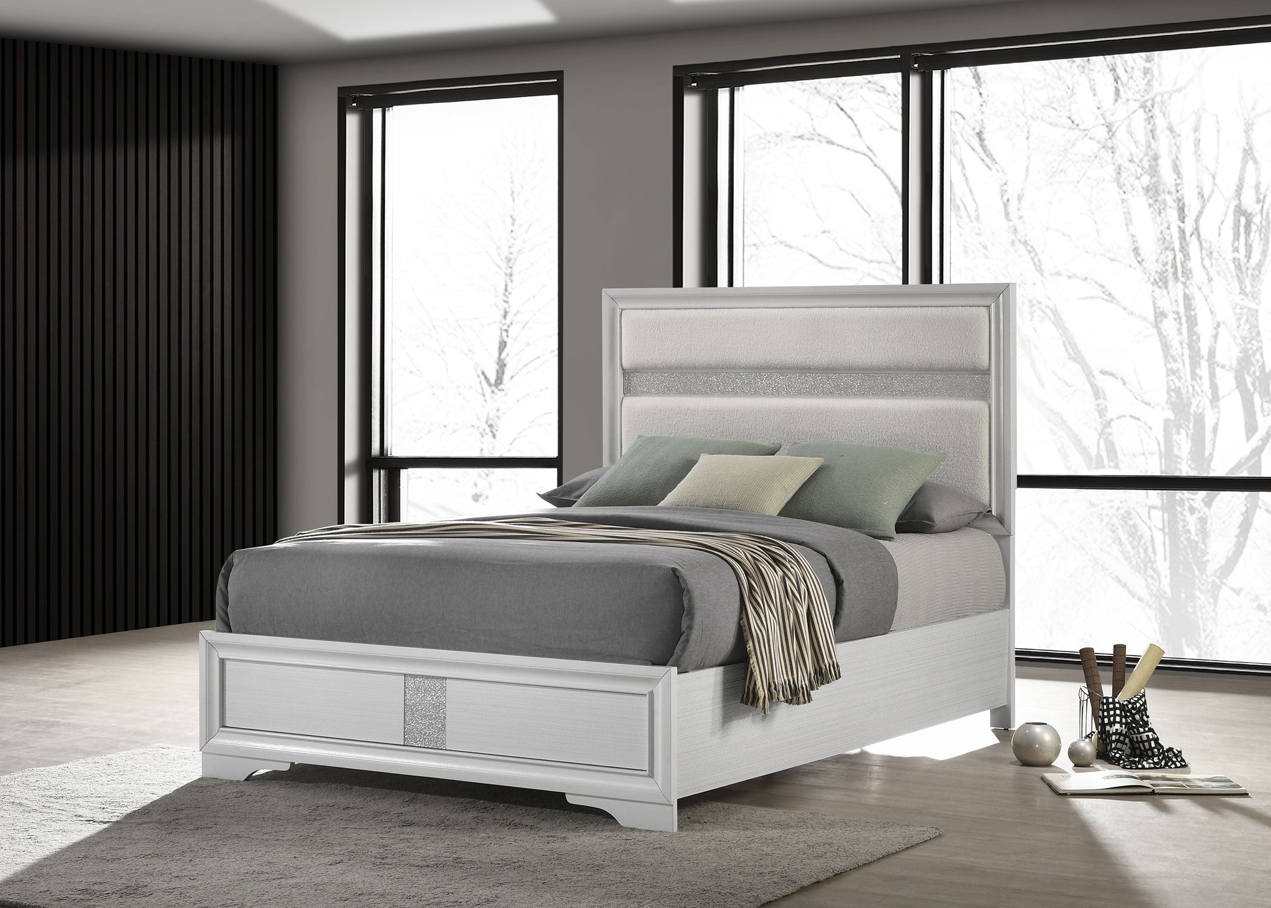 Miranda 54-inch Upholstered Full Panel Bed White-