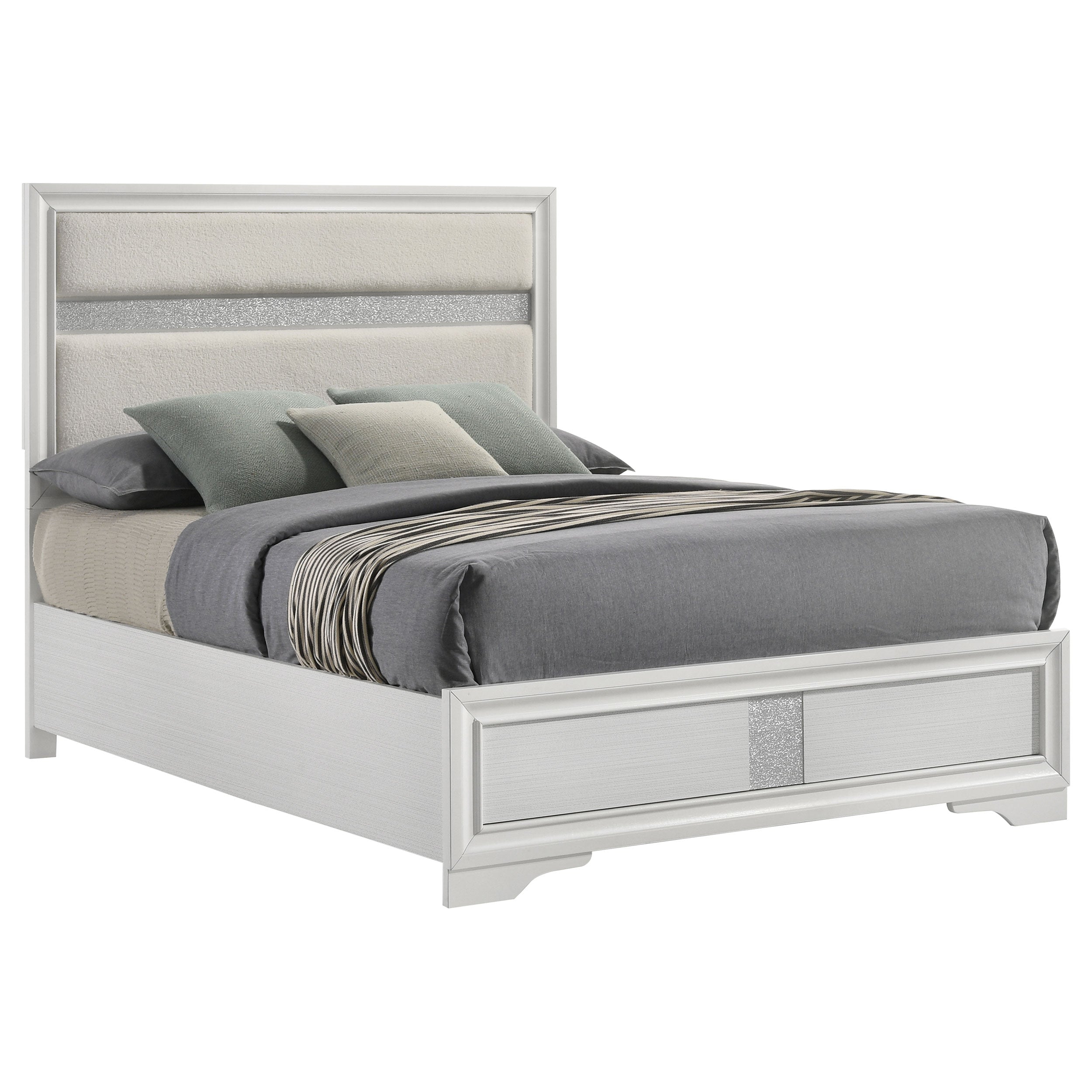 Miranda 54-inch Upholstered Full Panel Bed White-
